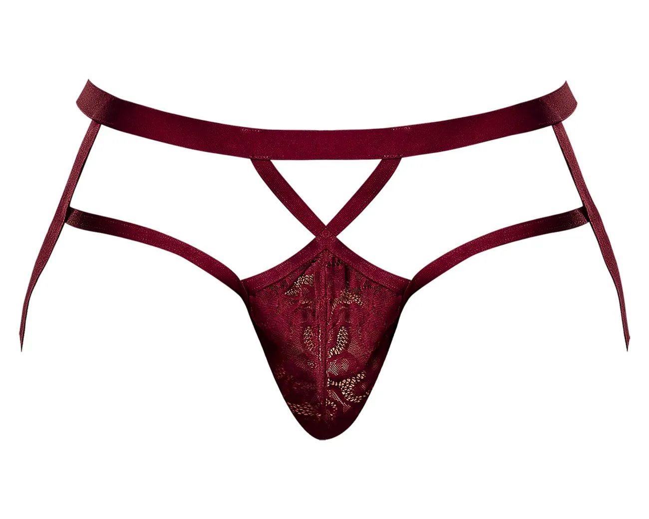 Bekleidung_Herren Power_Herrenunterwäsche Male Power 394-289 Lucifer Jockstrap mit Riemchen Farbe Burgunder