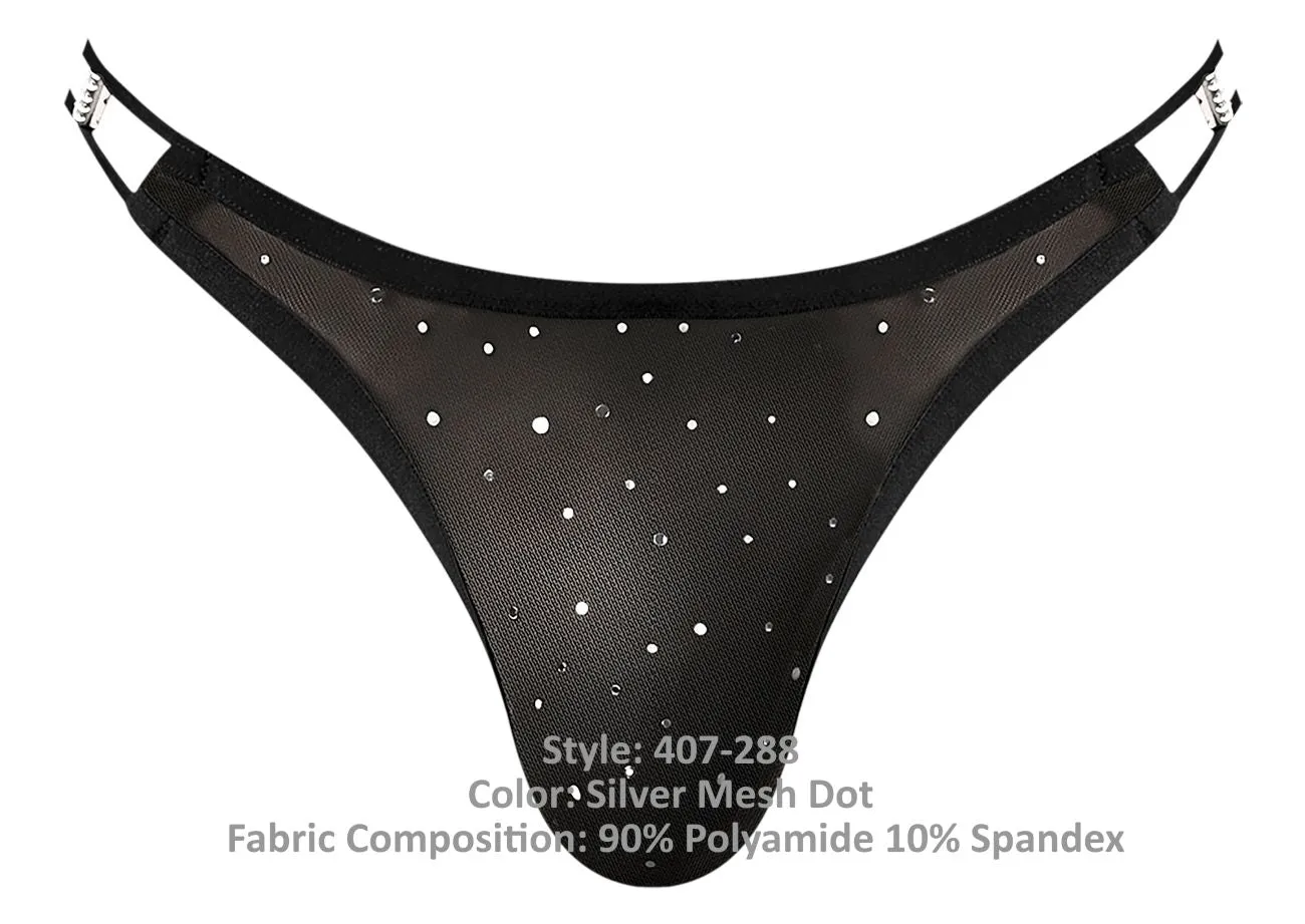 Bekleidung_Herren Power_Herrenunterwäsche Male Power 407-288 Show Stopper Tanga Farbe Silber Mesh Punkt