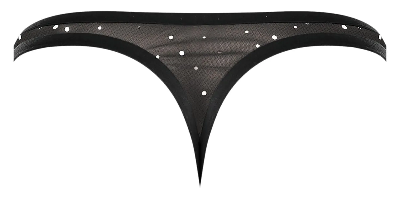Bekleidung_Herren Power_Herrenunterwäsche Male Power 407-288 Show Stopper Tanga Farbe Silber Mesh Punkt