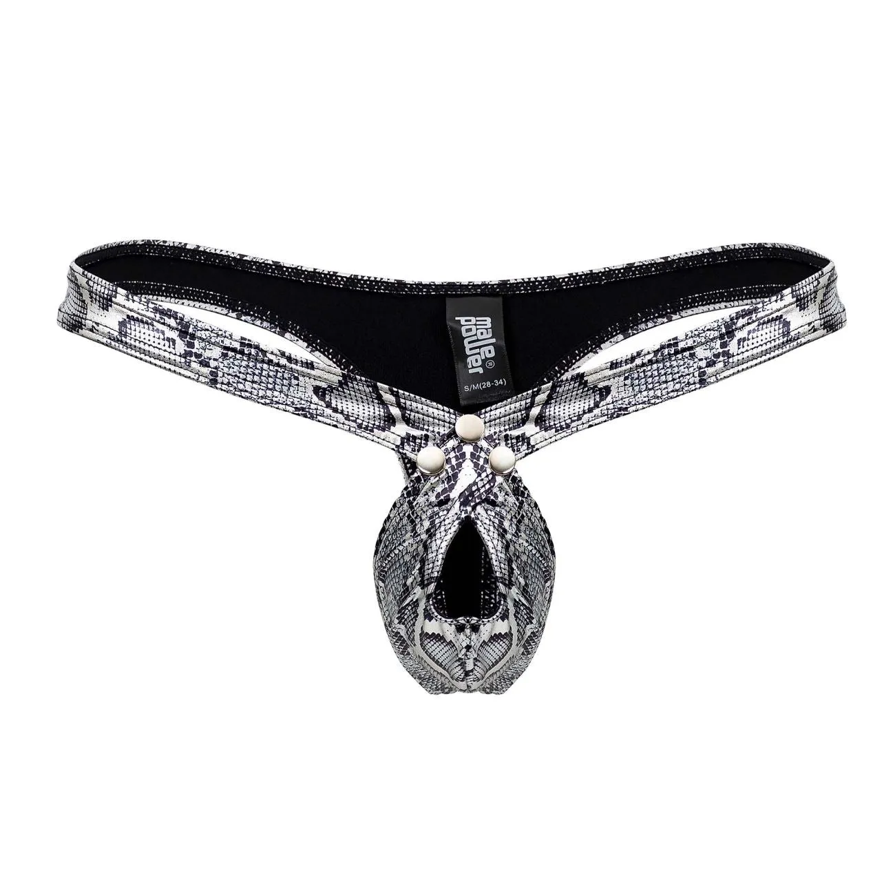 Bekleidung_Herren Power_Herrenunterwäsche Male Power 409-282 S-naked Criss Cross Tanga Farbe Silber-Schwarz
