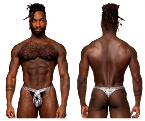 Bekleidung_Herren Power_Herrenunterwäsche Male Power 409-282 S-naked Criss Cross Tanga Farbe Silber-Schwarz