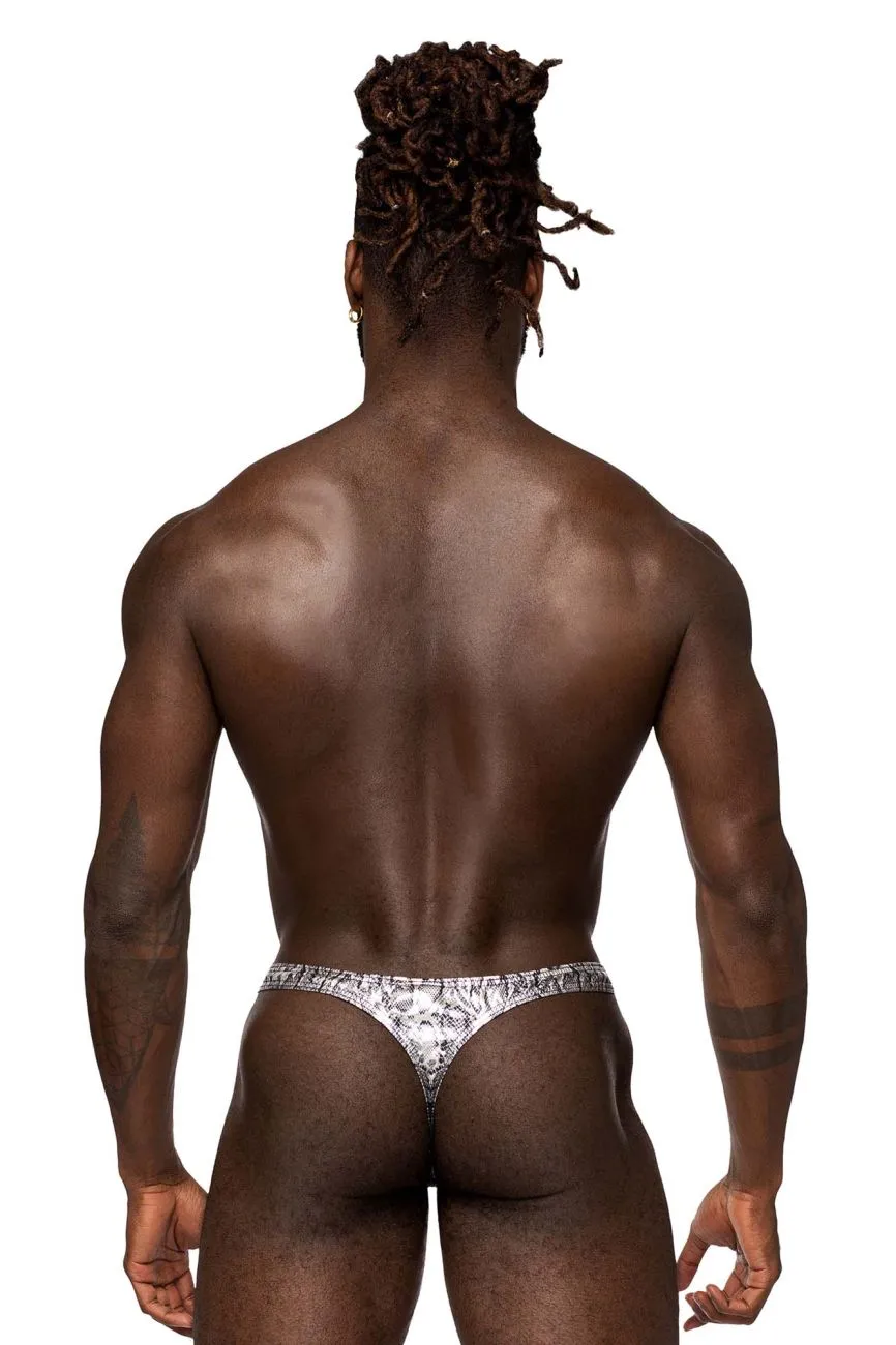 Bekleidung_Herren Power_Herrenunterwäsche Male Power 409-282 S-naked Criss Cross Tanga Farbe Silber-Schwarz