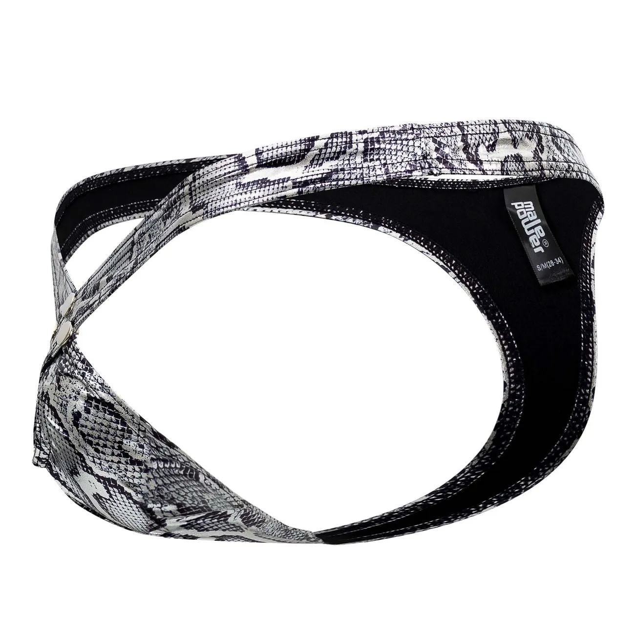Bekleidung_Herren Power_Herrenunterwäsche Male Power 409-282 S-naked Criss Cross Tanga Farbe Silber-Schwarz
