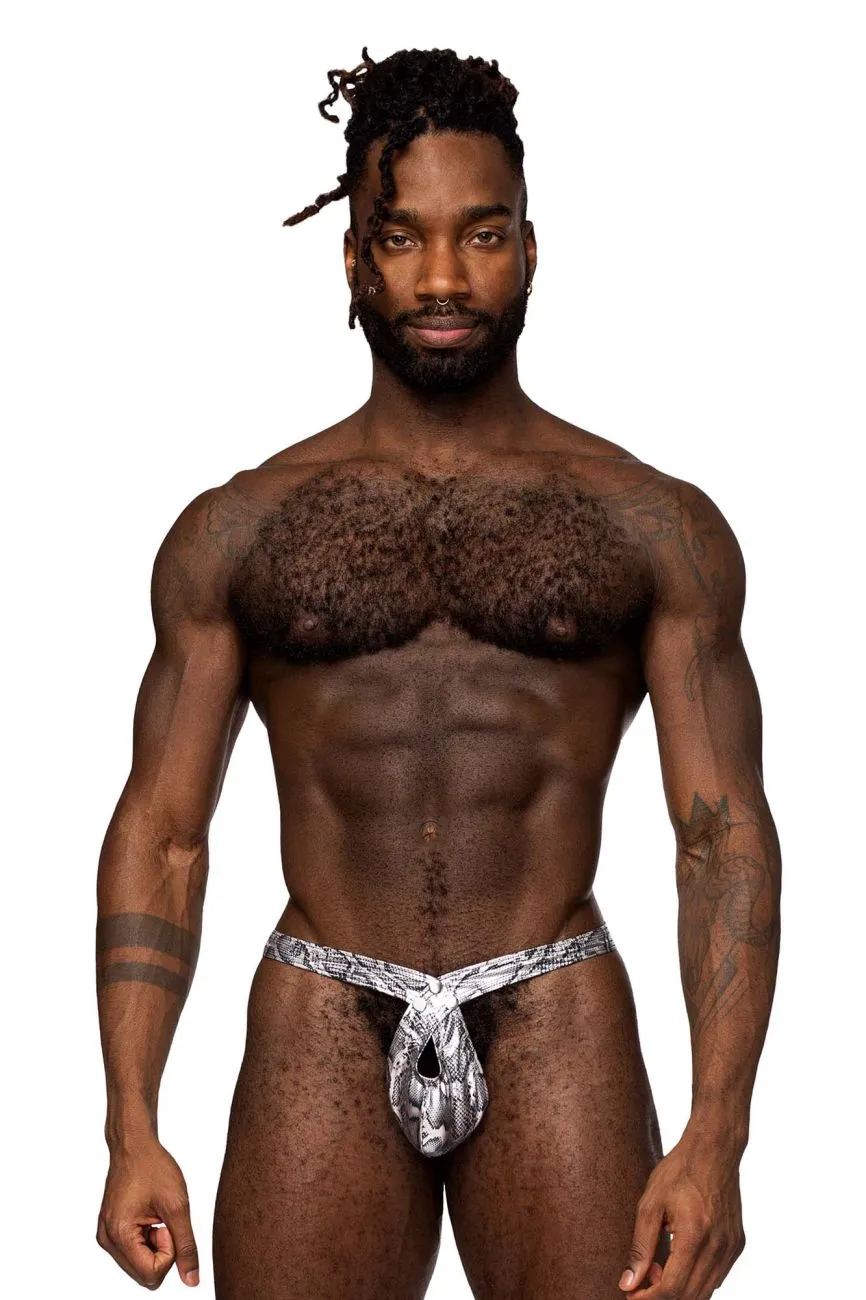 Bekleidung_Herren Power_Herrenunterwäsche Male Power 409-282 S-naked Criss Cross Tanga Farbe Silber-Schwarz