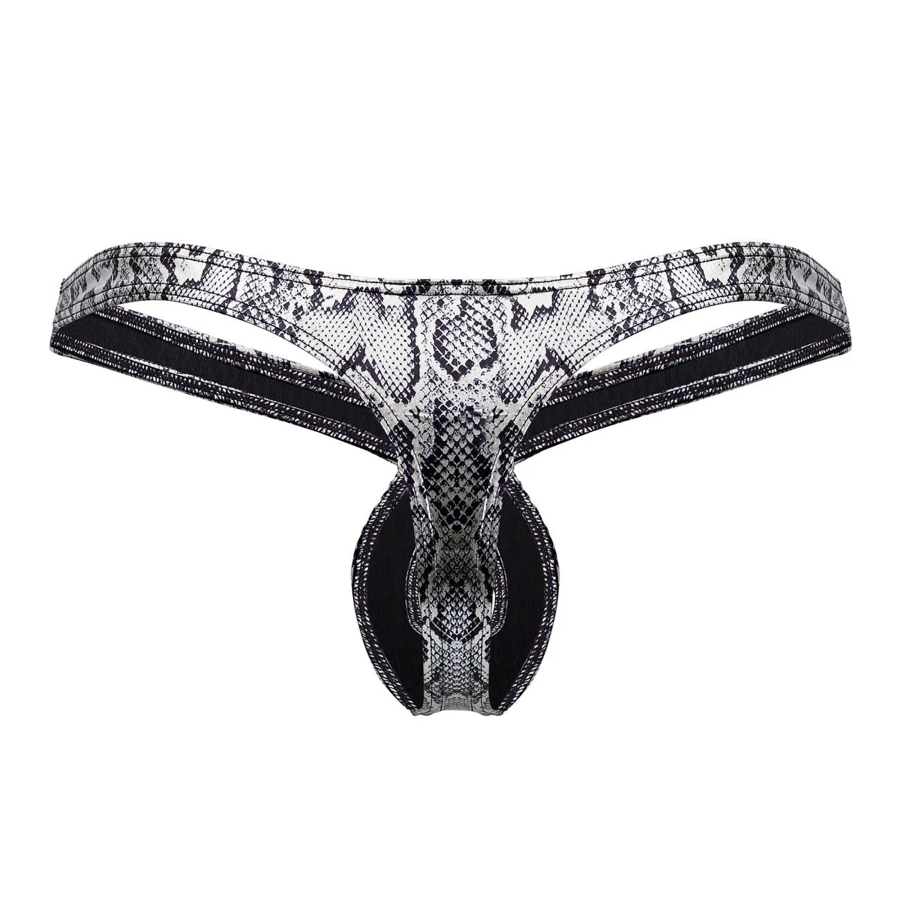 Bekleidung_Herren Power_Herrenunterwäsche Male Power 409-282 S-naked Criss Cross Tanga Farbe Silber-Schwarz