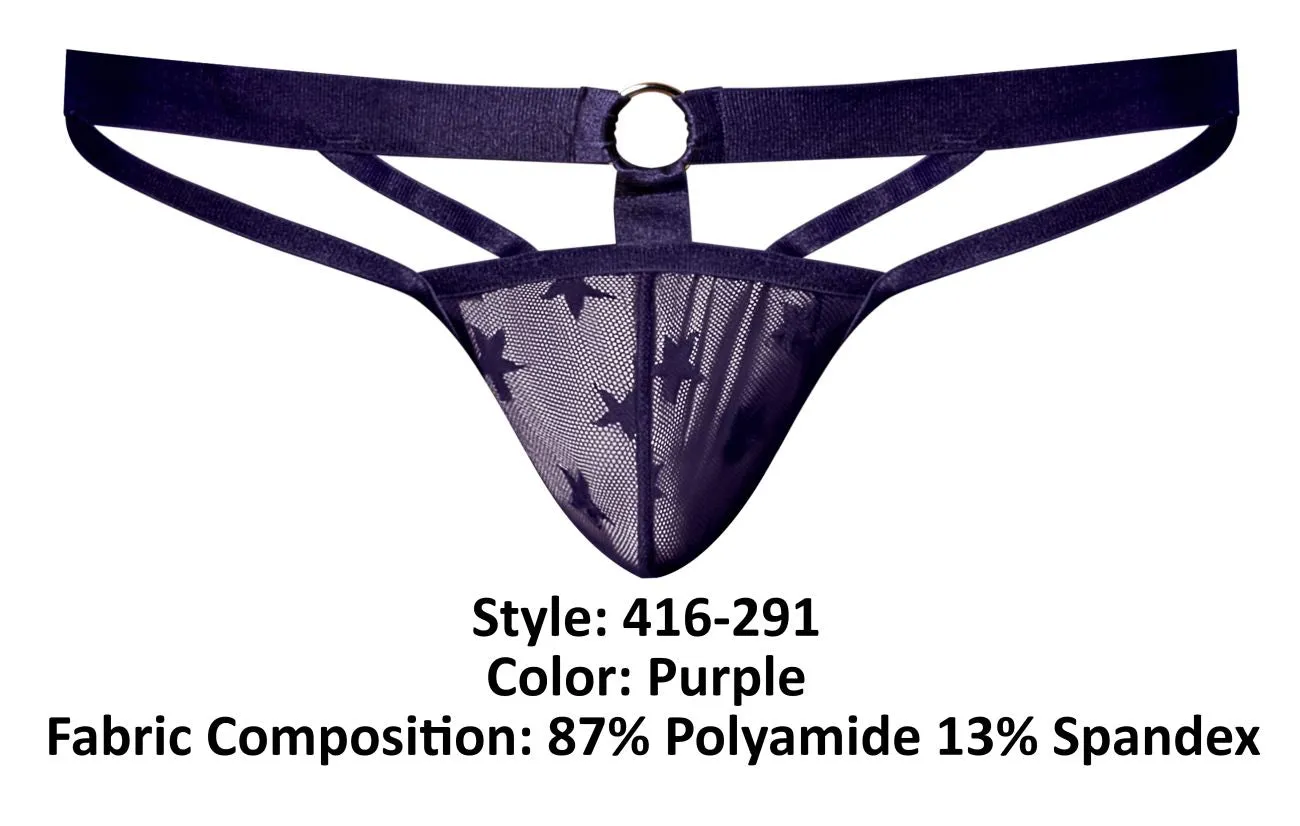 Bekleidung_Herren Power_Herrenunterwäsche Male Power 416-291 Love Star Tanga mit Ring Farbe Lila