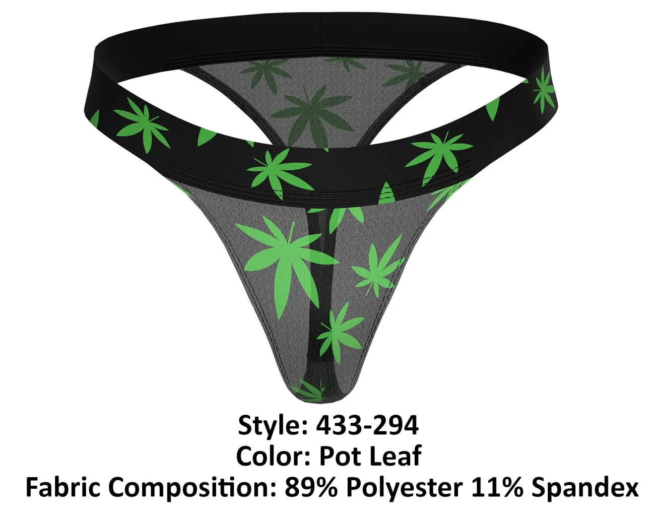 Bekleidung_Herren Power_Herrenunterwäsche Male Power 433-294 Hazy Dayz Mikro-Tanga Farbe Cannabisblatt