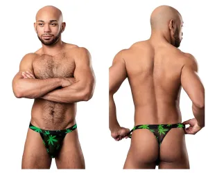 Bekleidung_Herren Power_Herrenunterwäsche Male Power 433-294 Hazy Dayz Mikro-Tanga Farbe Cannabisblatt