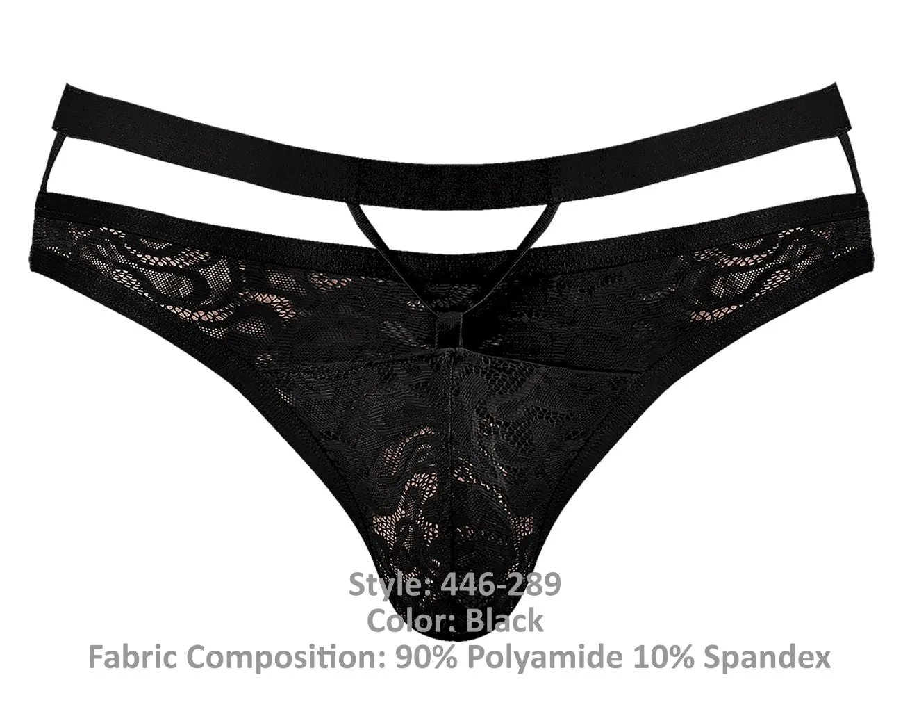 Bekleidung_Herren Power_Herrenunterwäsche Male Power 446-289 Lucifer Ausschnitt Riemchen-Tanga Farbe Schwarz