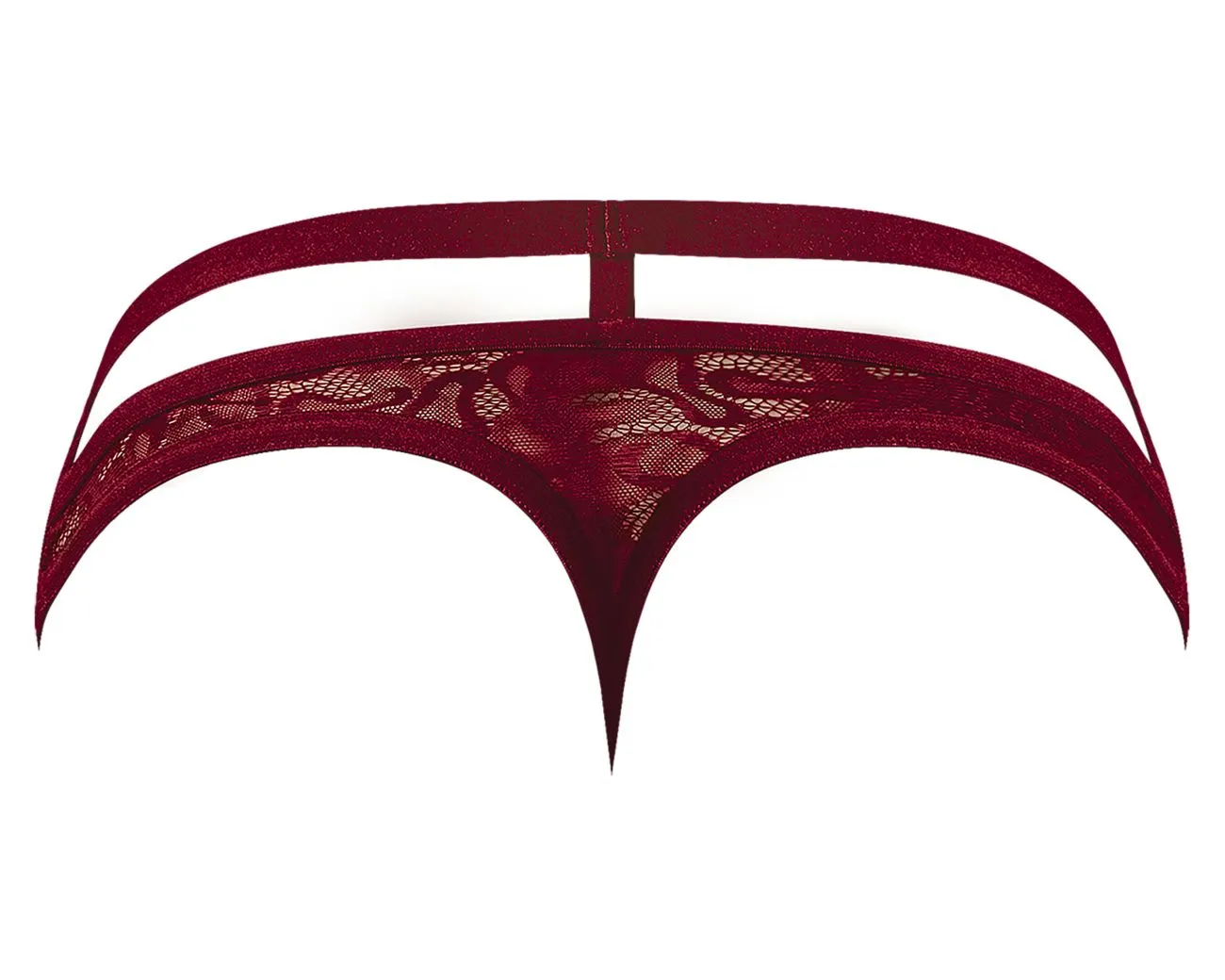 Bekleidung_Herren Power_Herrenunterwäsche Male Power 446-289 Lucifer Ausschnitt Riemchen-Tanga Farbe Burgunder