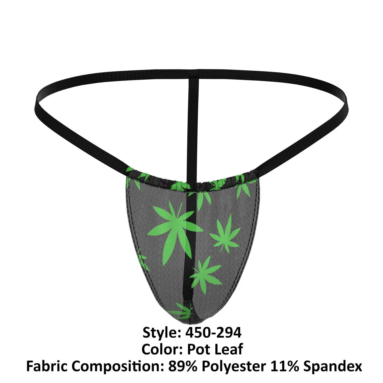 Bekleidung_Herren Power_Herrenunterwäsche Male Power 450-294 Hazy Dayz Posiergurt Farbe Cannabisblatt