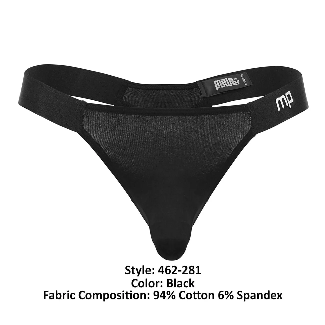 Bekleidung_Herren Power_Herrenunterwäsche Male Power 462-281 Leichter Sling Tanga Ärmel Farbe Schwarz