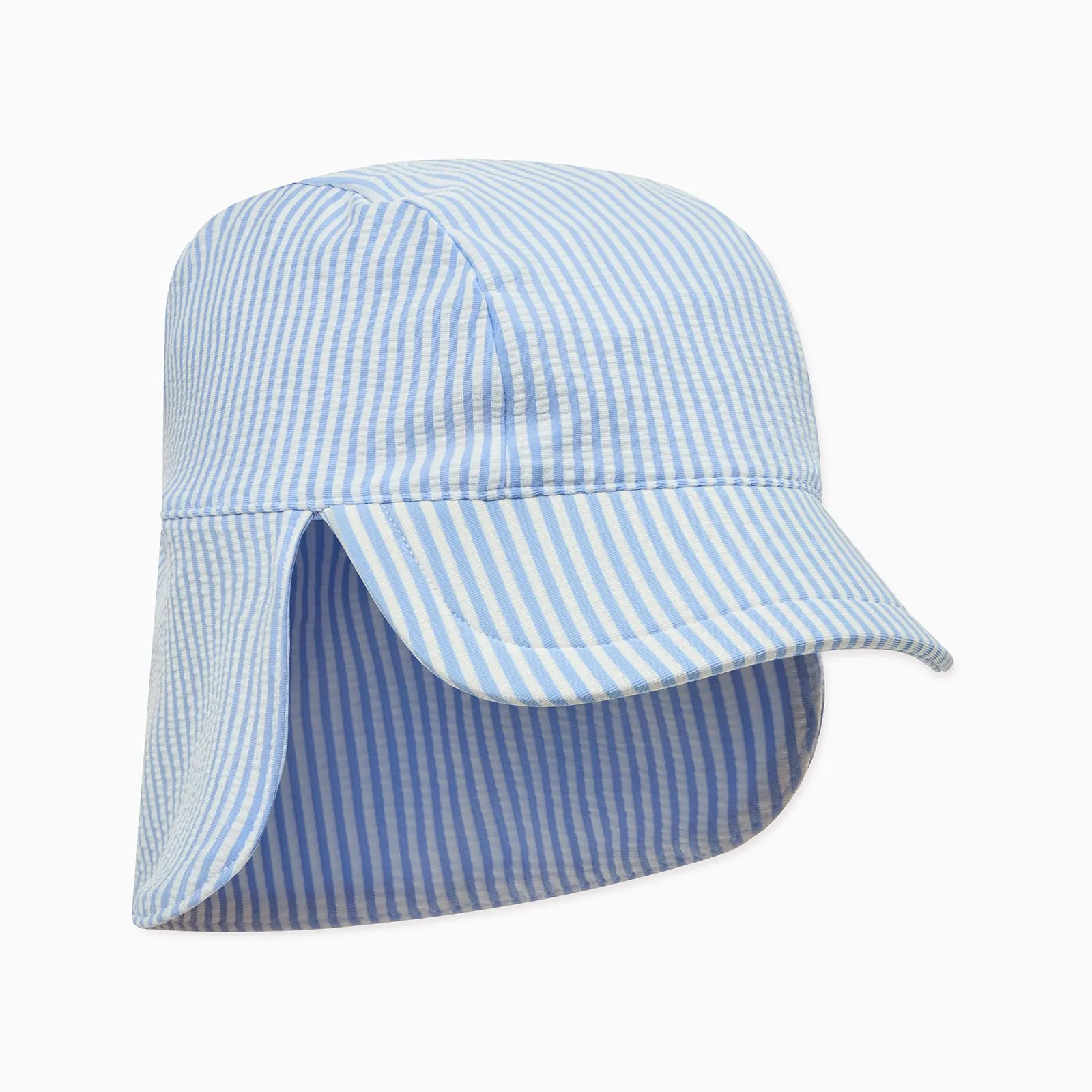 Cloud Stripe Seersucker Sonnenschutz Schwimmhut