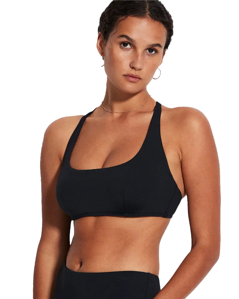 Collective DD Scoop Neck Halter Bikini-Oberteil in Schwarz