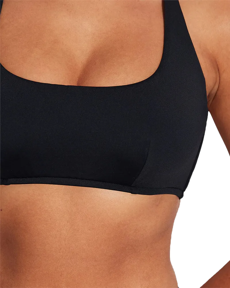 Collective DD Scoop Neck Halter Bikini-Oberteil in Schwarz