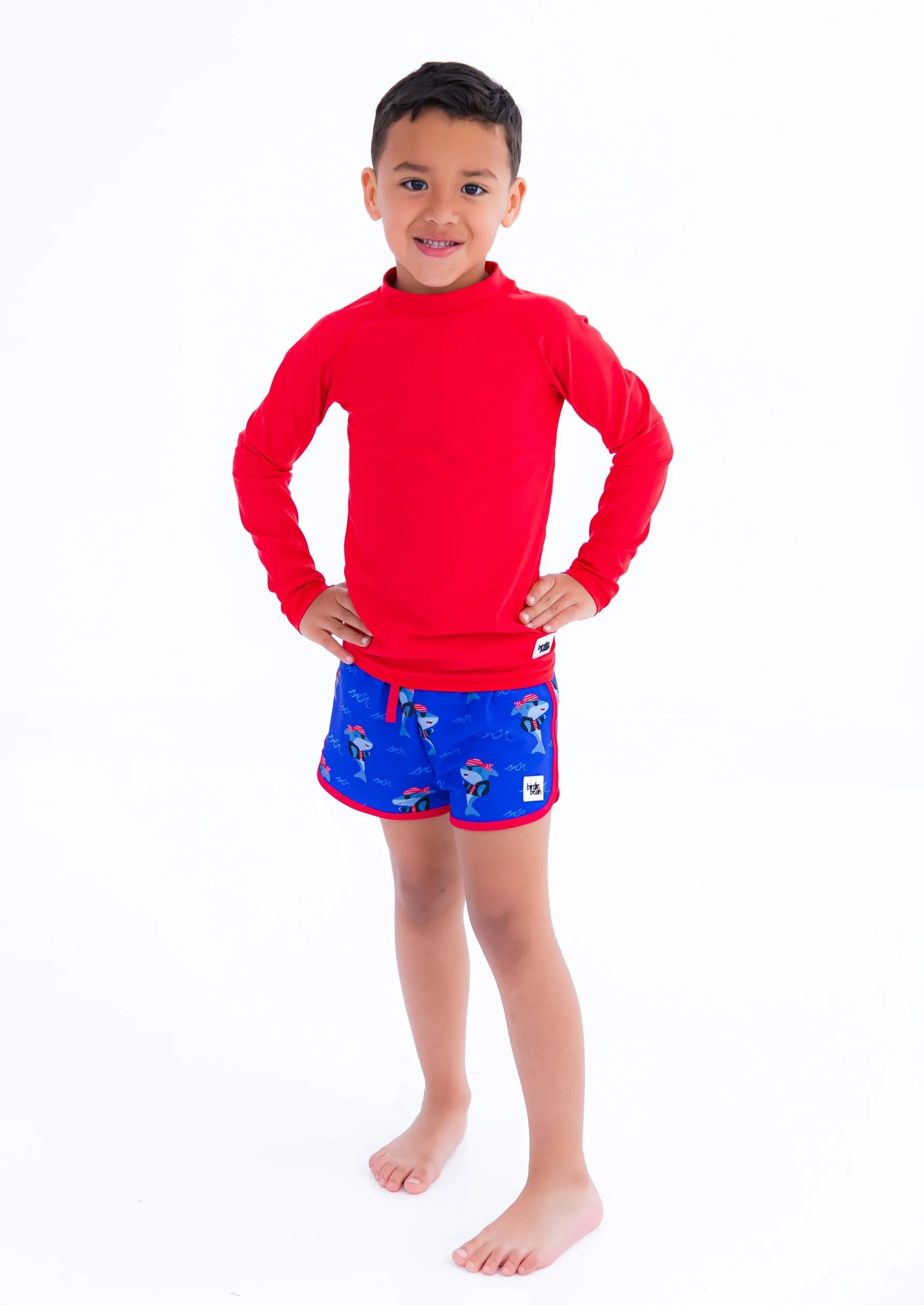 Karmesinrotes Rashguard-Babykids_Birdie-Bean