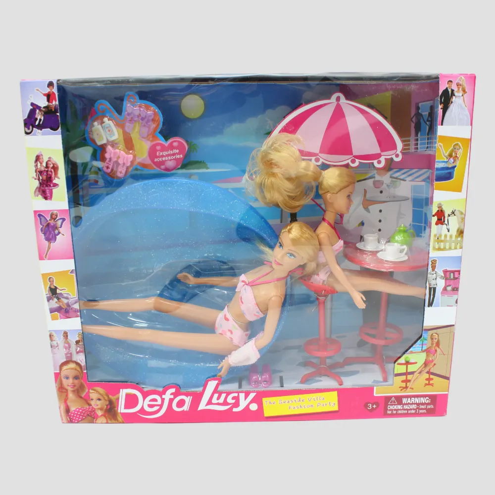 Defa Lucy Schwimmzeit Spielset – 2 Puppen mit Zubehör (13 Teile)