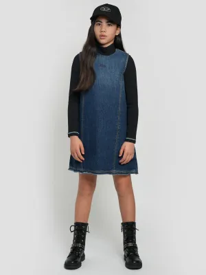 Diesel Girls Destar Denim Kleid in Blau