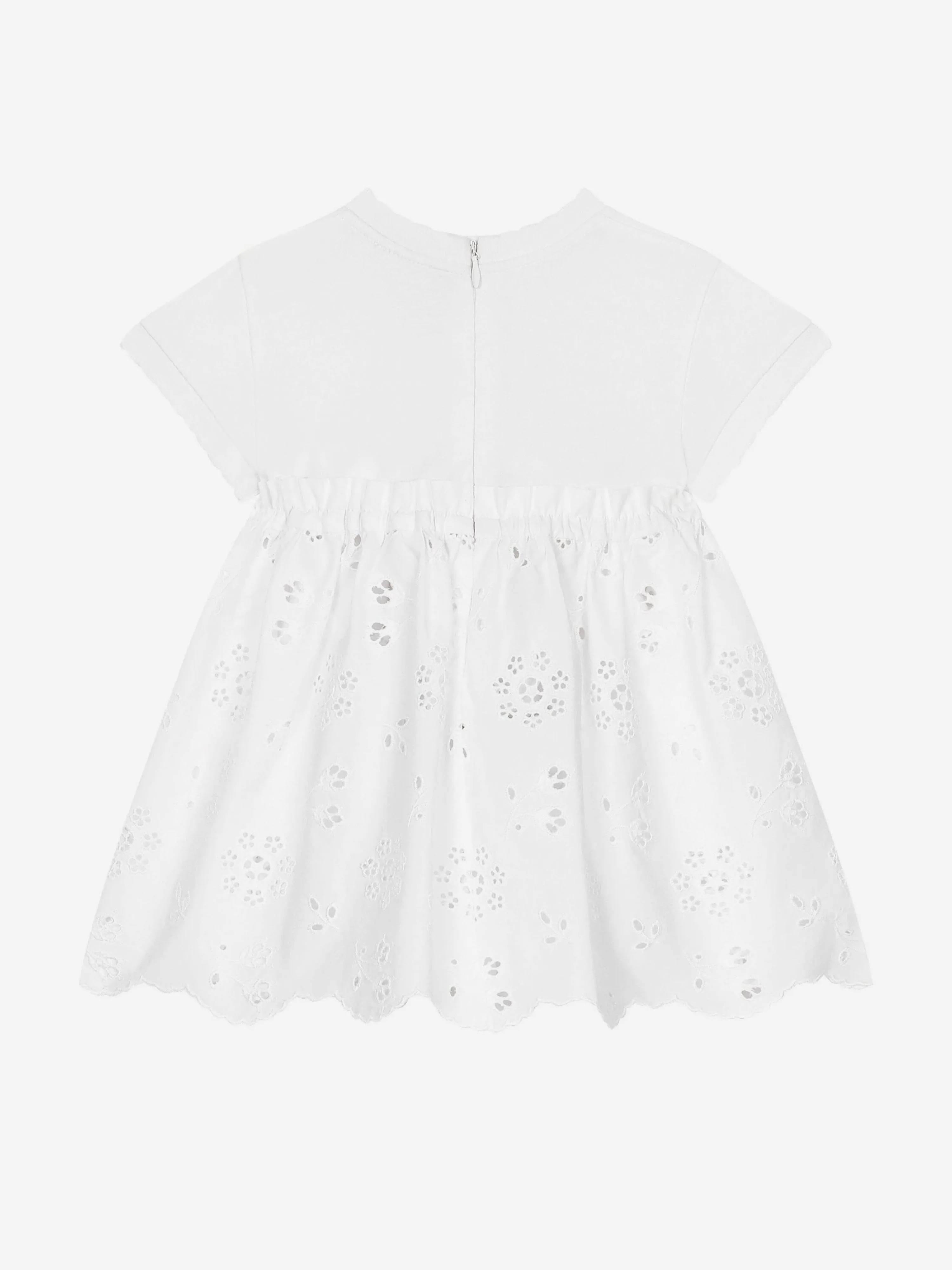 Dolce & Gabbana Baby Mädchen Besticktes Kleid mit Schlüpfer in Weiß