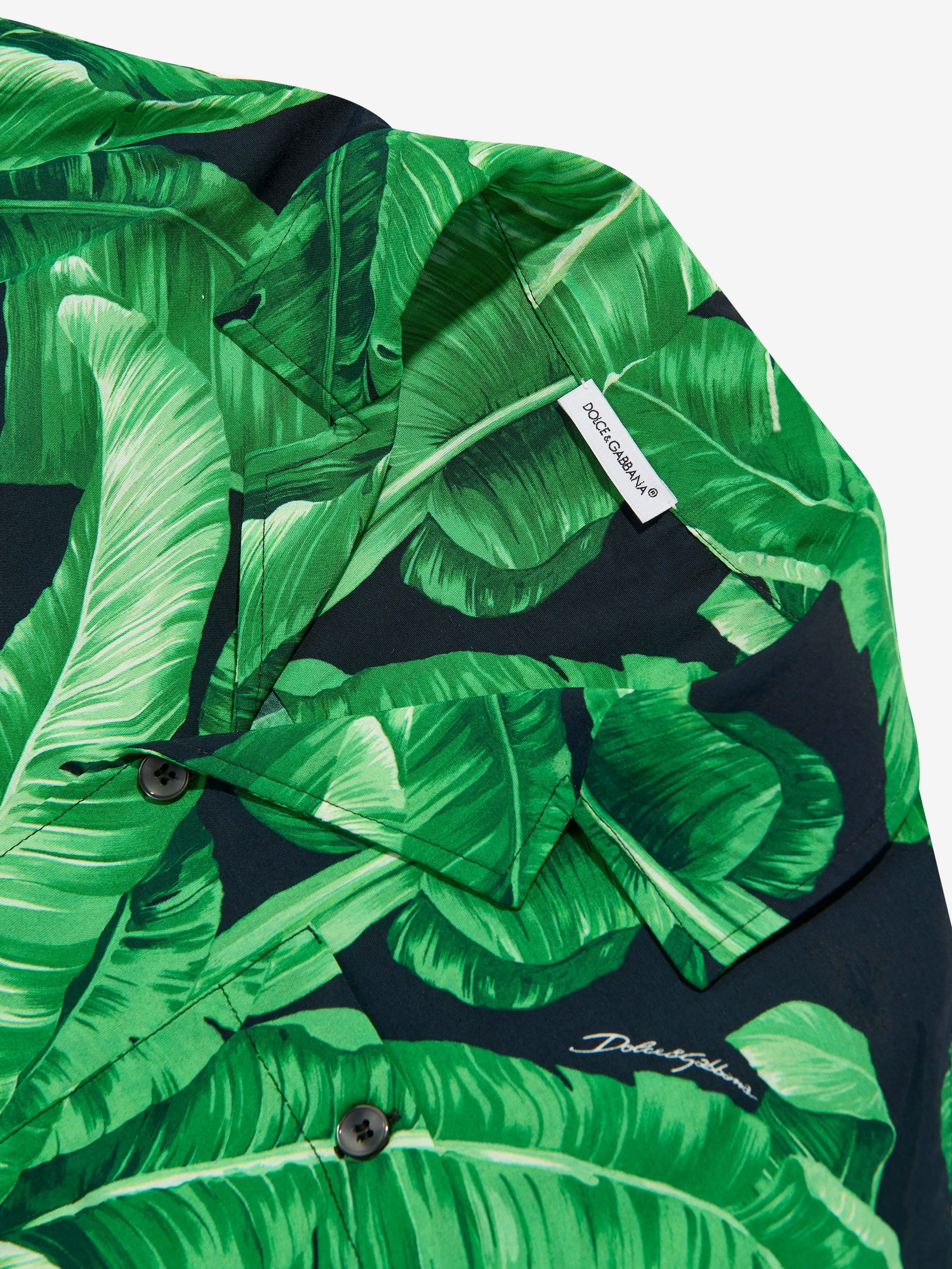 Dolce & Gabbana Jungen Bananenblatt Hemd in Grün