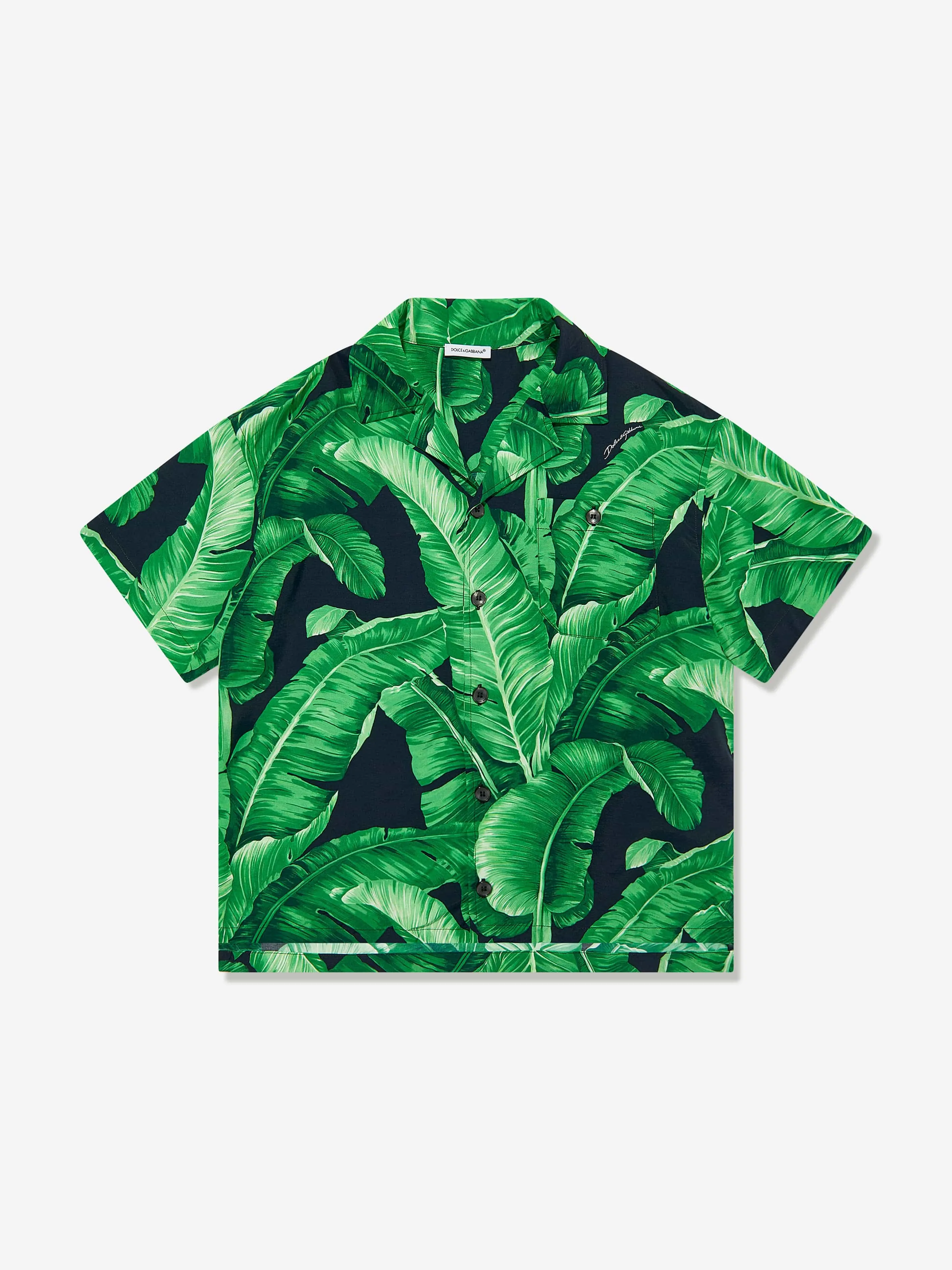 Dolce & Gabbana Jungen Bananenblatt Hemd in Grün