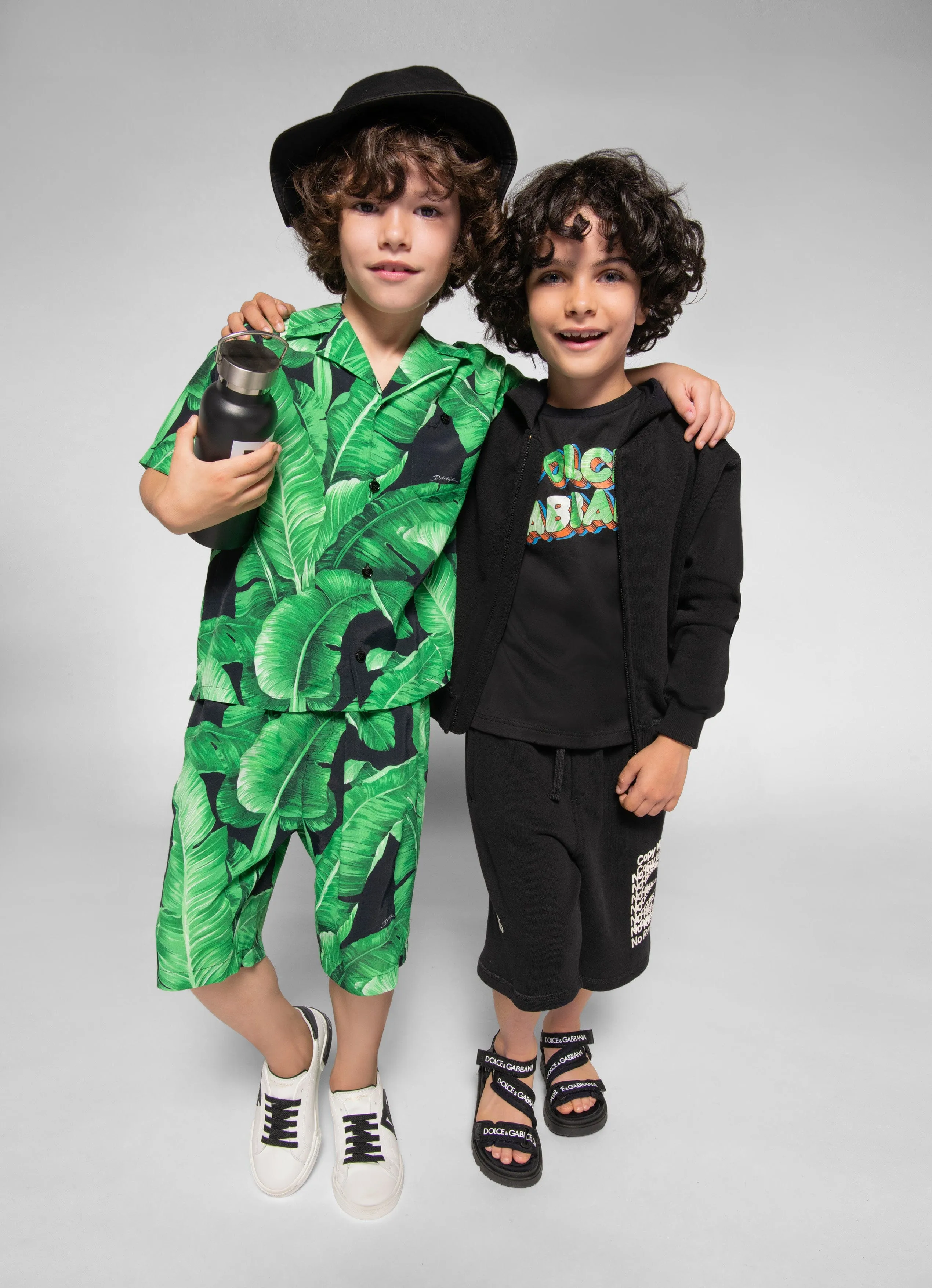 Dolce & Gabbana Jungen Bananenblatt Hemd in Grün