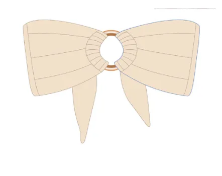 Bandeau-Bikini-Oberteil in Ecru-Textur
