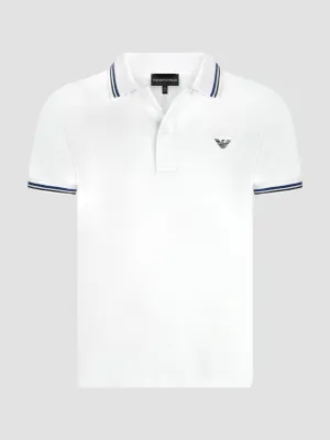 Emporio Armani Jungen Logo Polohemd in Weiß