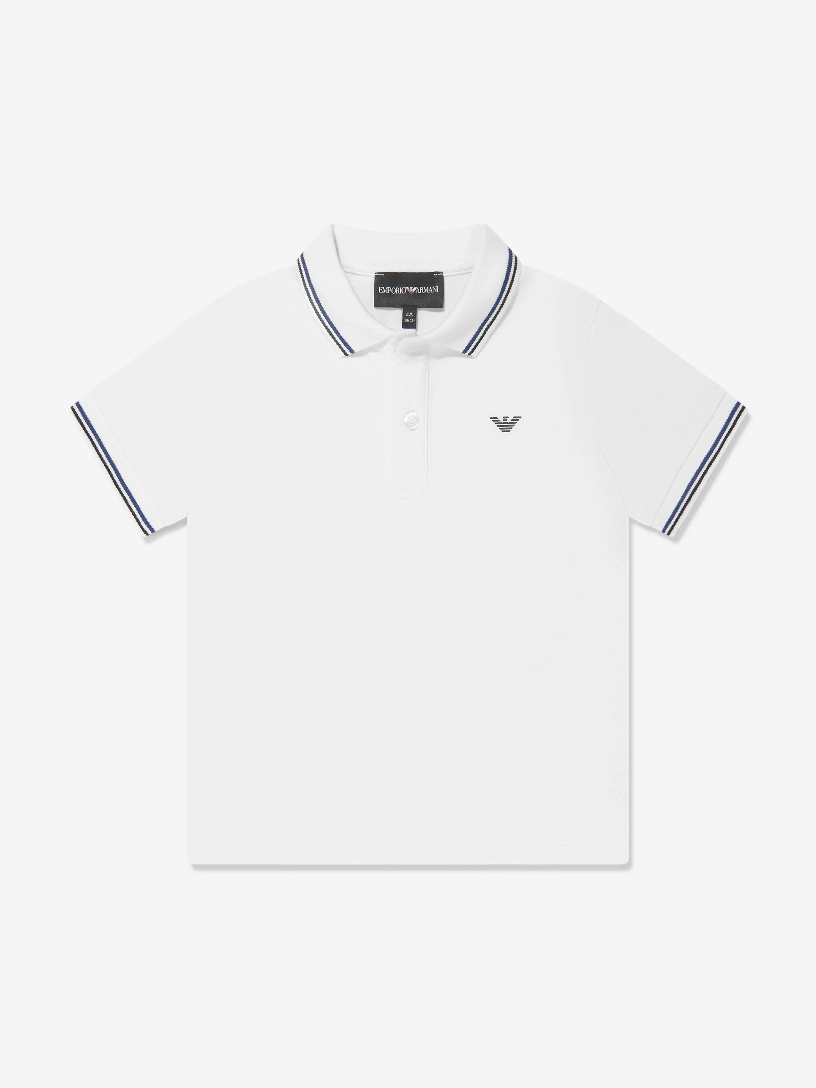 Emporio Armani Jungen Logo Polohemd in Weiß