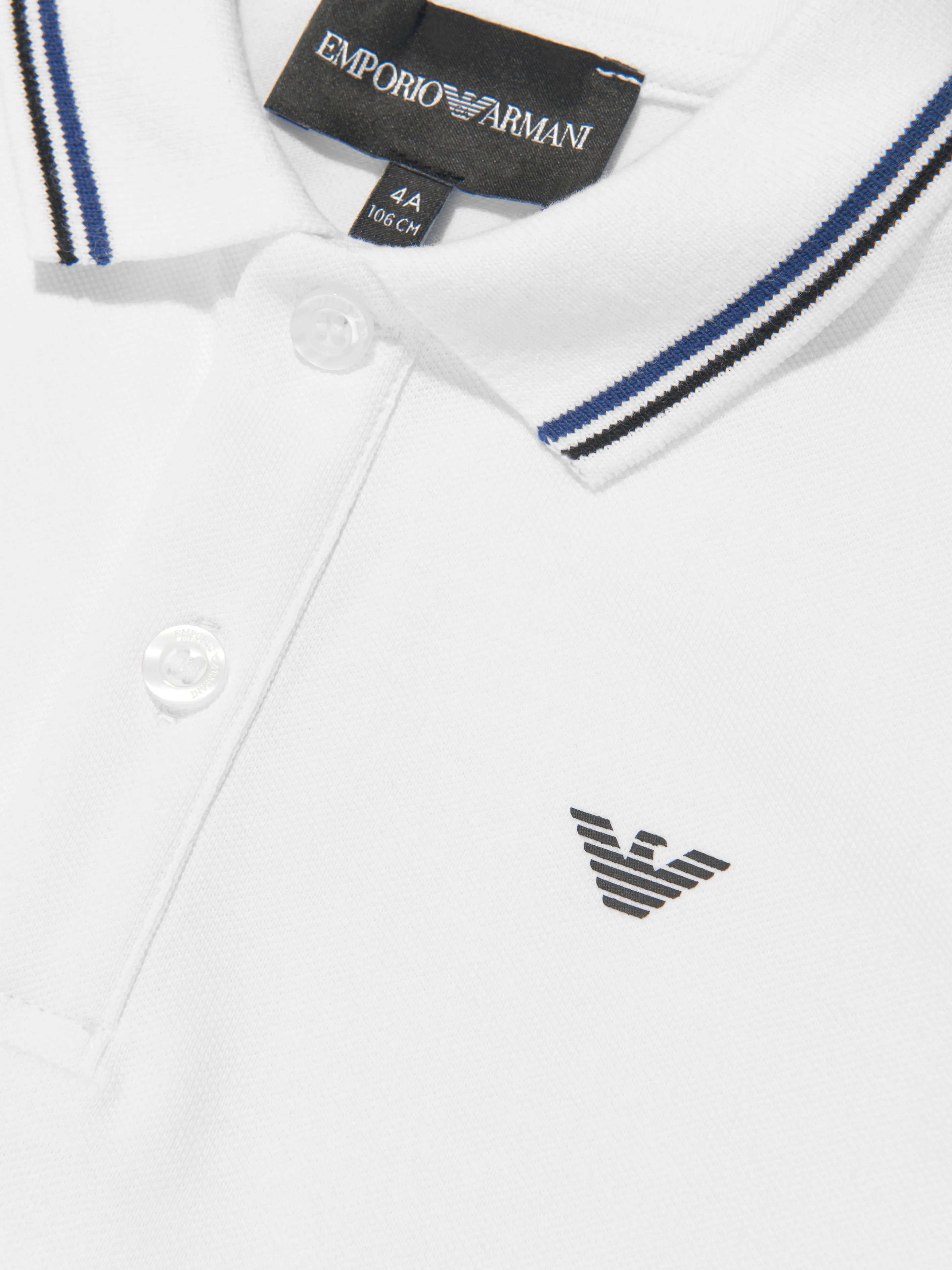 Emporio Armani Jungen Logo Polohemd in Weiß