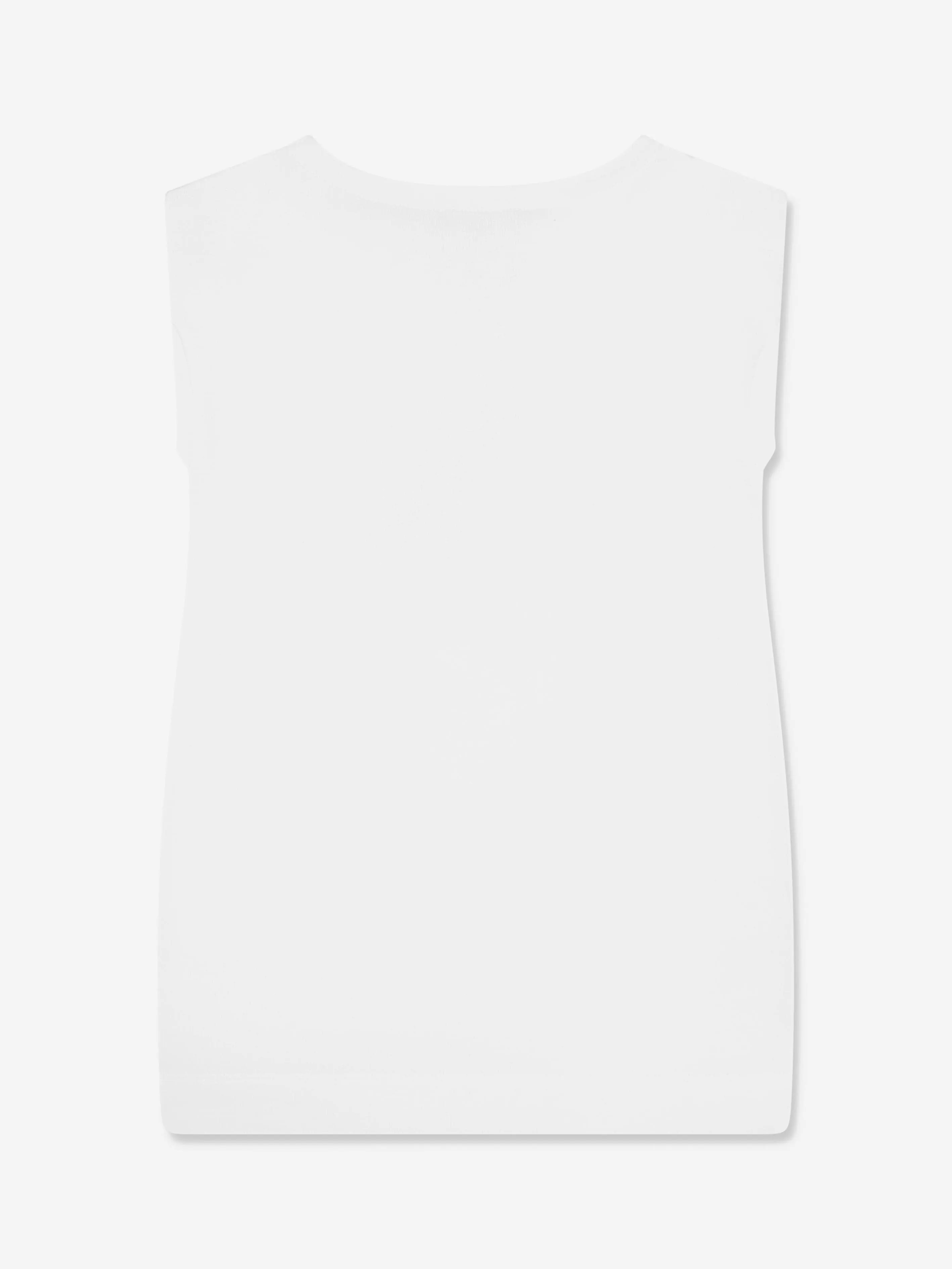 Emporio Armani Mädchen Ärmelloses Logo-Kleid in Weiß