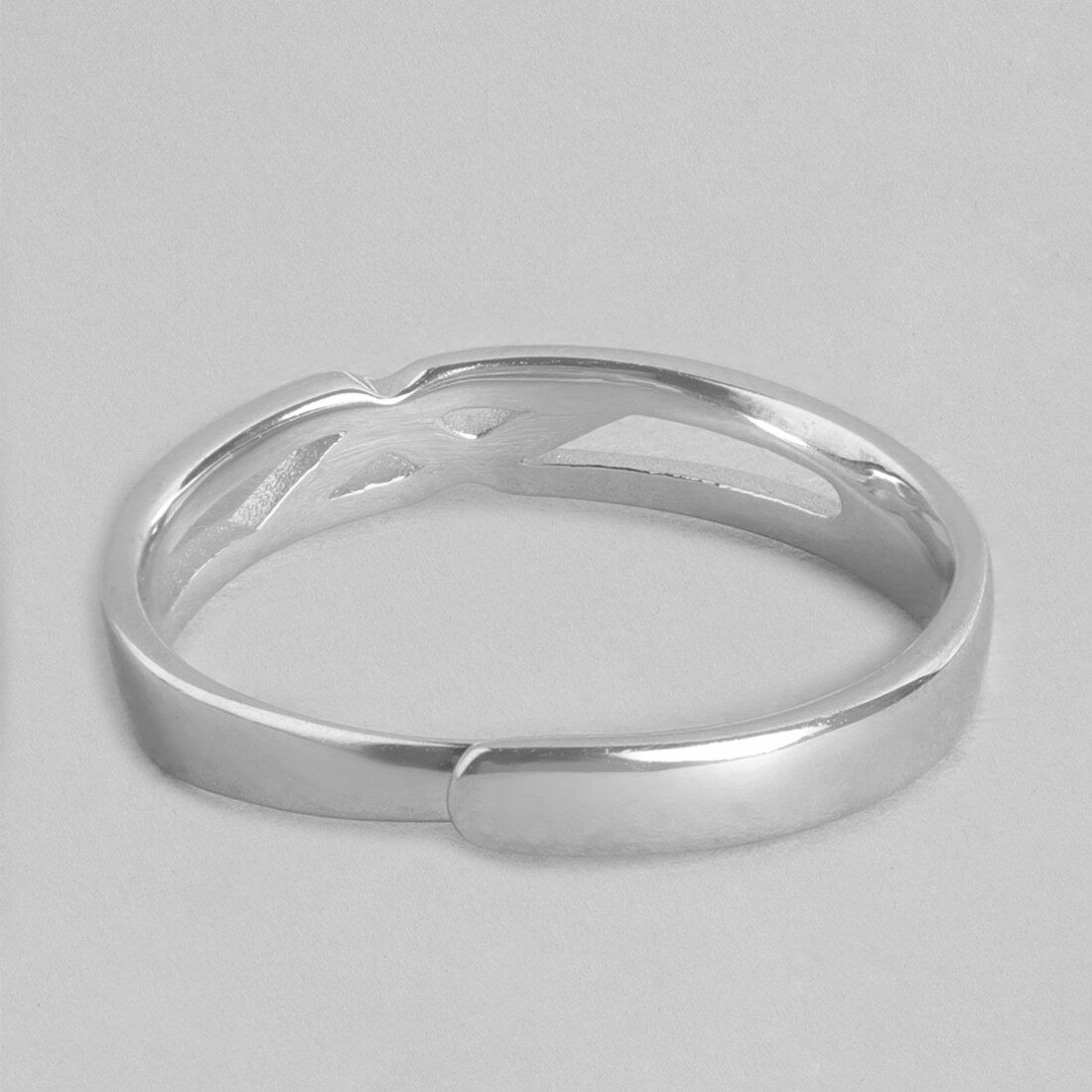 Eternal Strength Rhodium-Plated 925 Sterling Silver Weave Ring for Him (Adjustable)