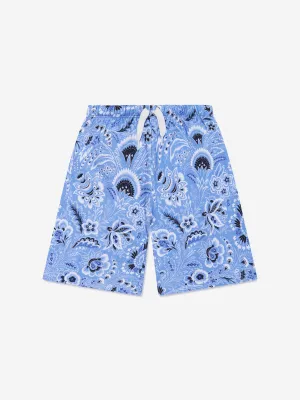 Etro Boys Floral Paisley Shorts in Blau