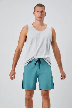 Forever 21 Herren Badehose mit Schnürung und Kontrastbesatz Grün/Schwarz Forever 21