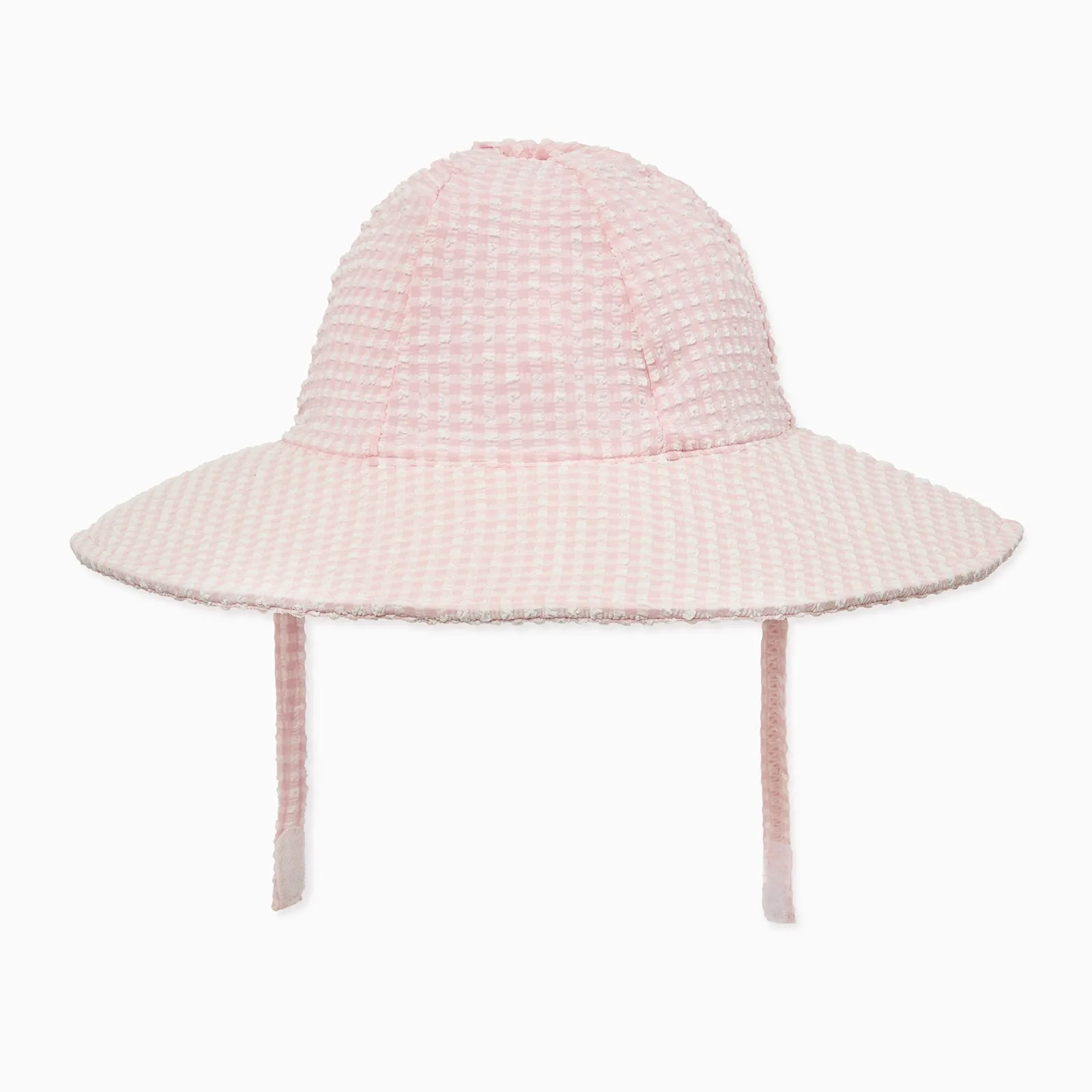 Gingham Seersucker Schlapphut mit Sonnenschutz