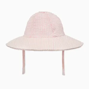 Gingham Seersucker Schlapphut mit Sonnenschutz
