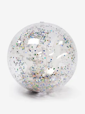 Mädchen 3D aufblasbarer Strandball Zuckerwatte Glitzer in Mehrfarben (35cm)