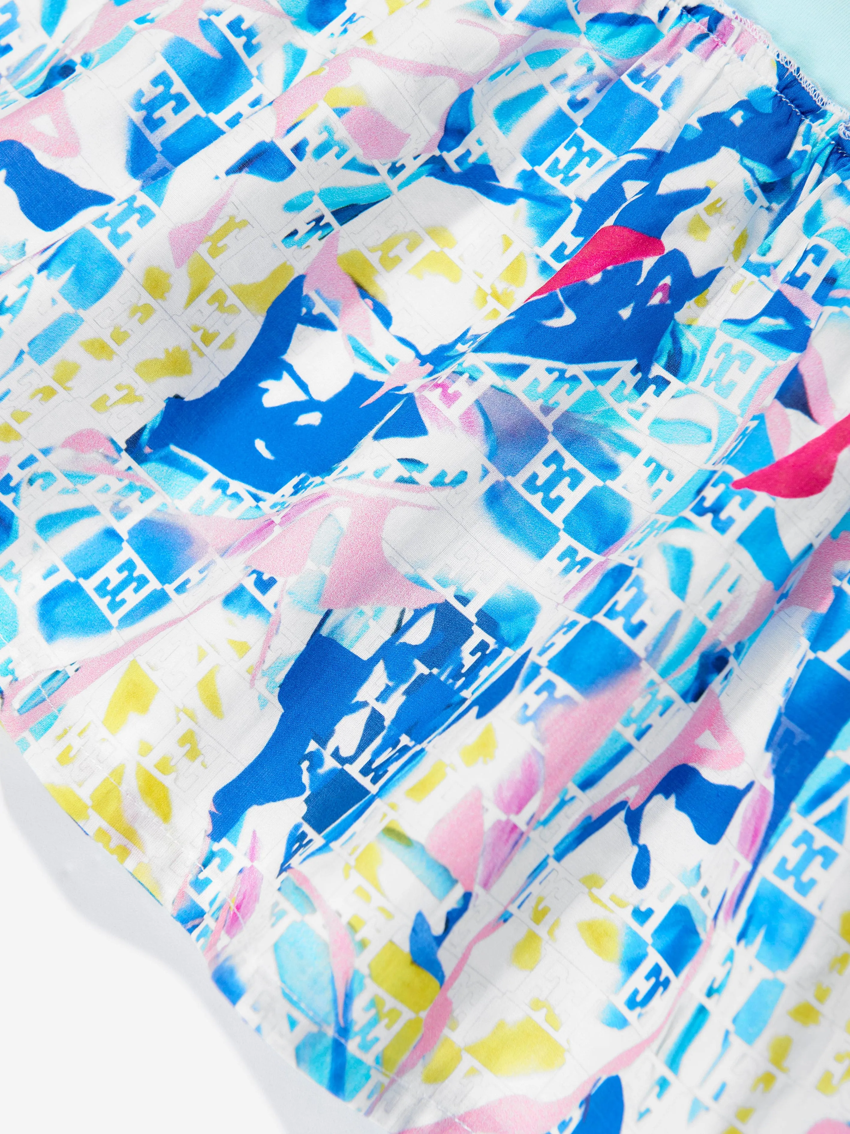 Mädchen Batiste Bedrucktes Kleid in Blau