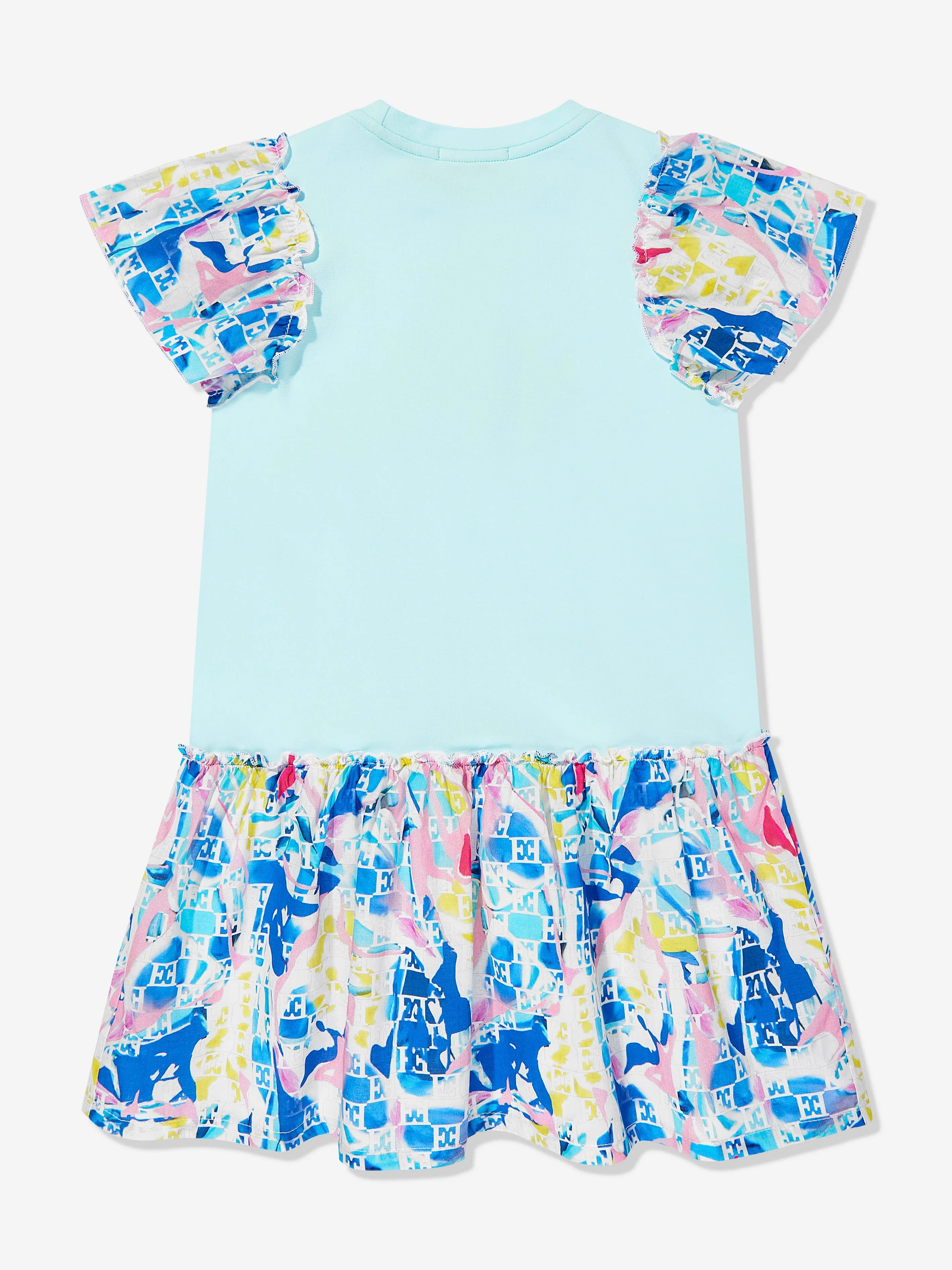Mädchen Batiste Bedrucktes Kleid in Blau