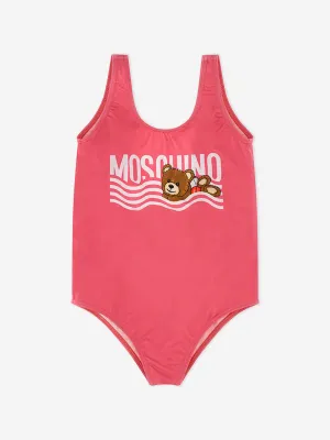 Mädchen Bär Logo Badeanzug in Rosa