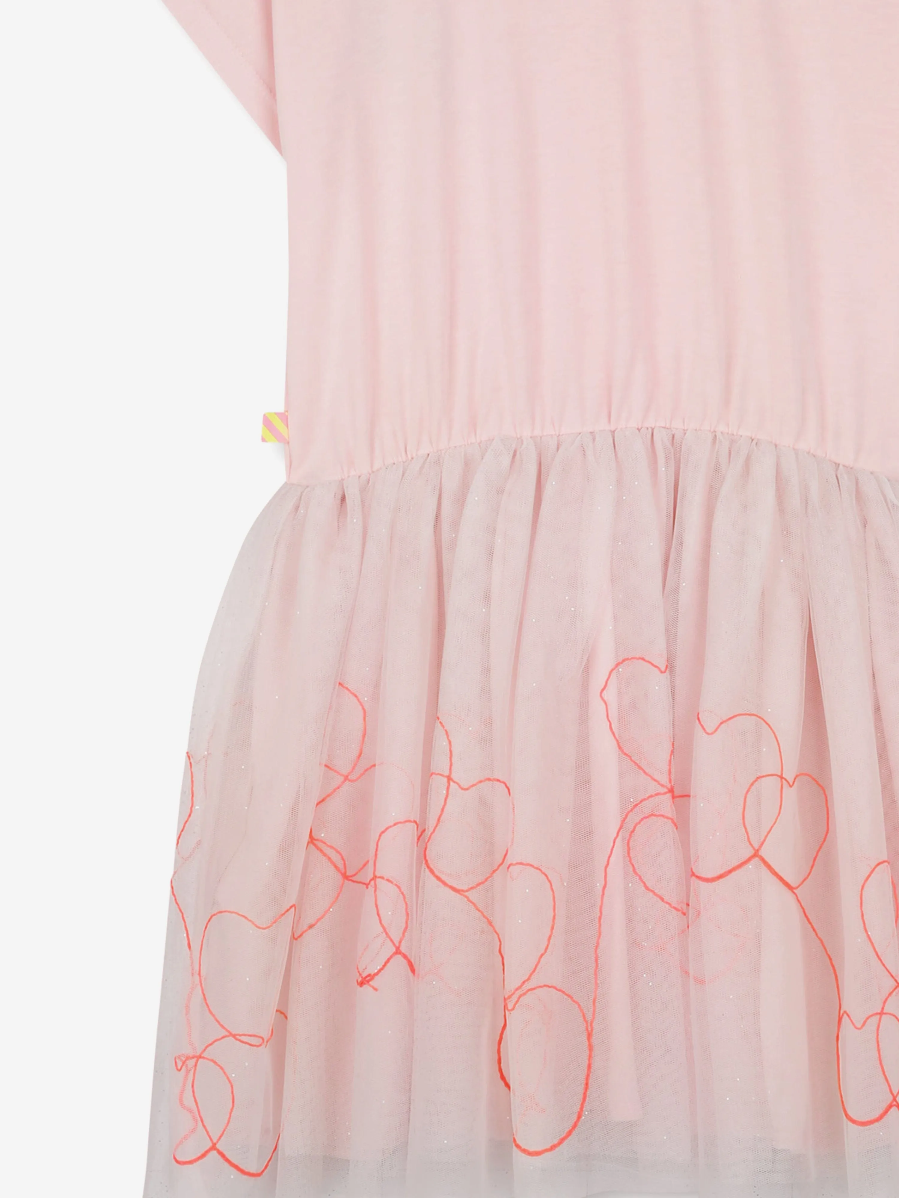 Mädchen Bi-Material Kleid in Rosa