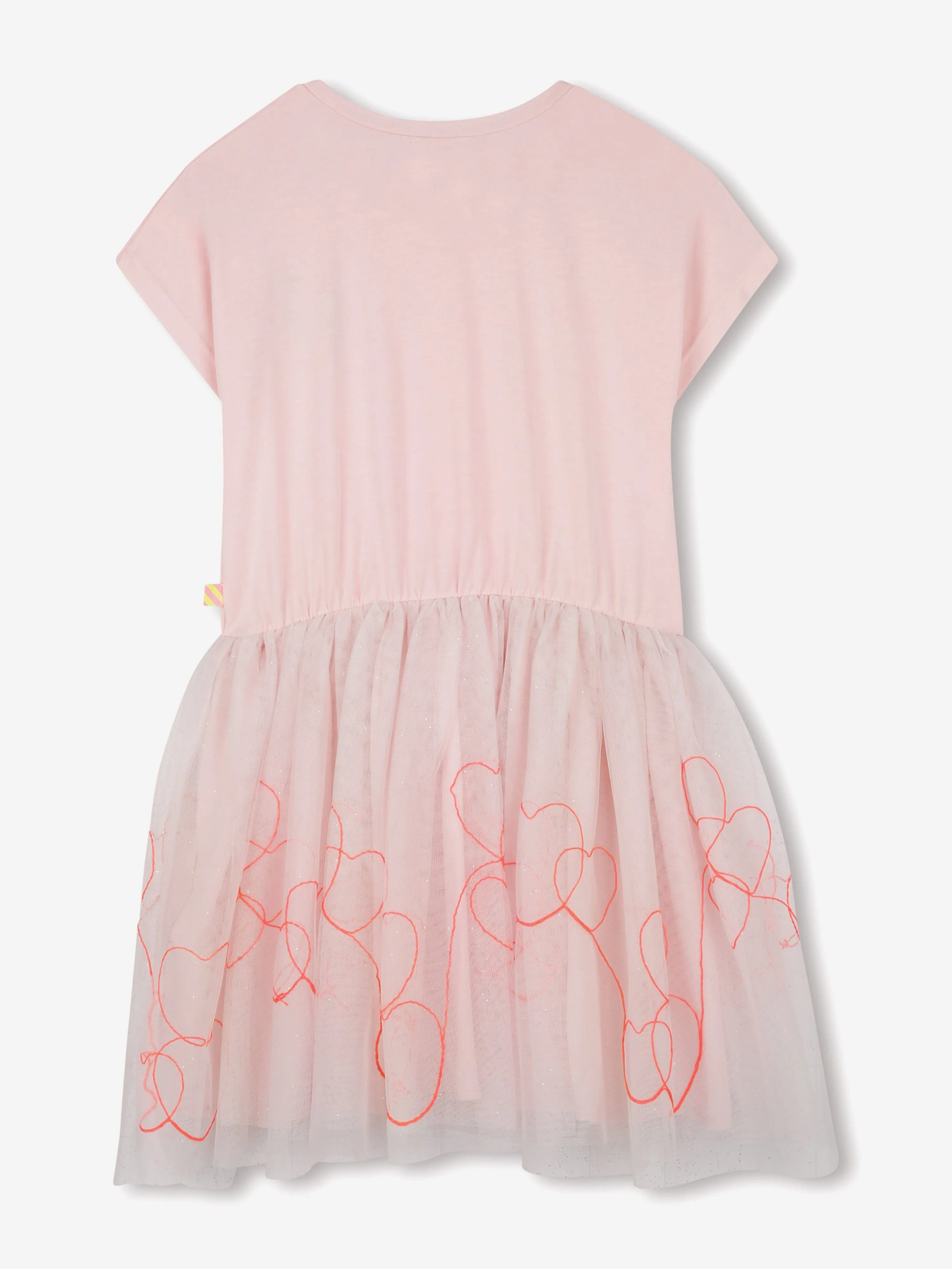 Mädchen Bi-Material Kleid in Rosa