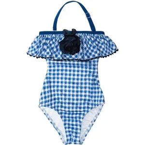 Mädchen Badeanzug mit blauer Kontrollmarkierung