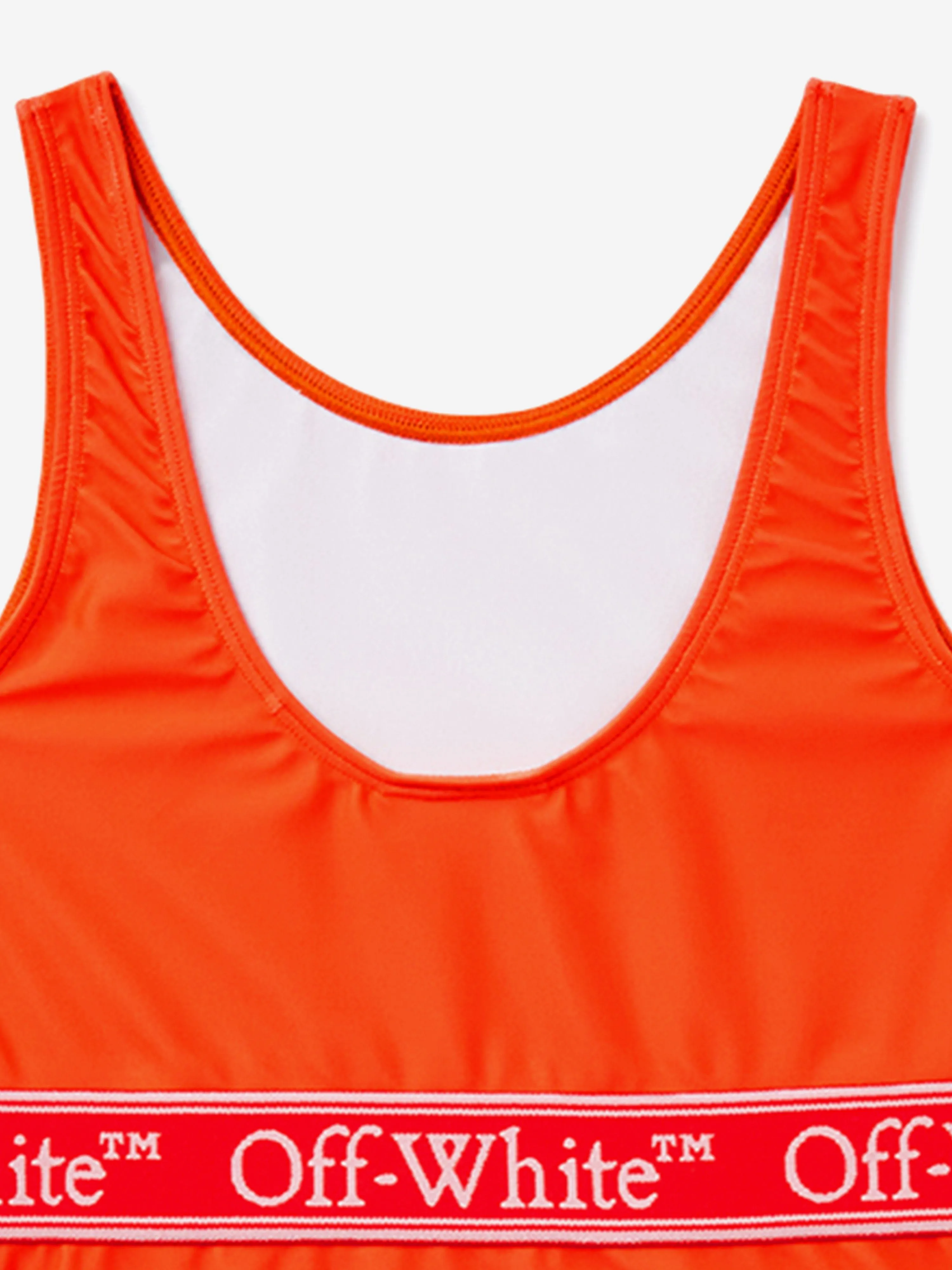 Mädchen Bookish Logo Band Badeanzug in Orange