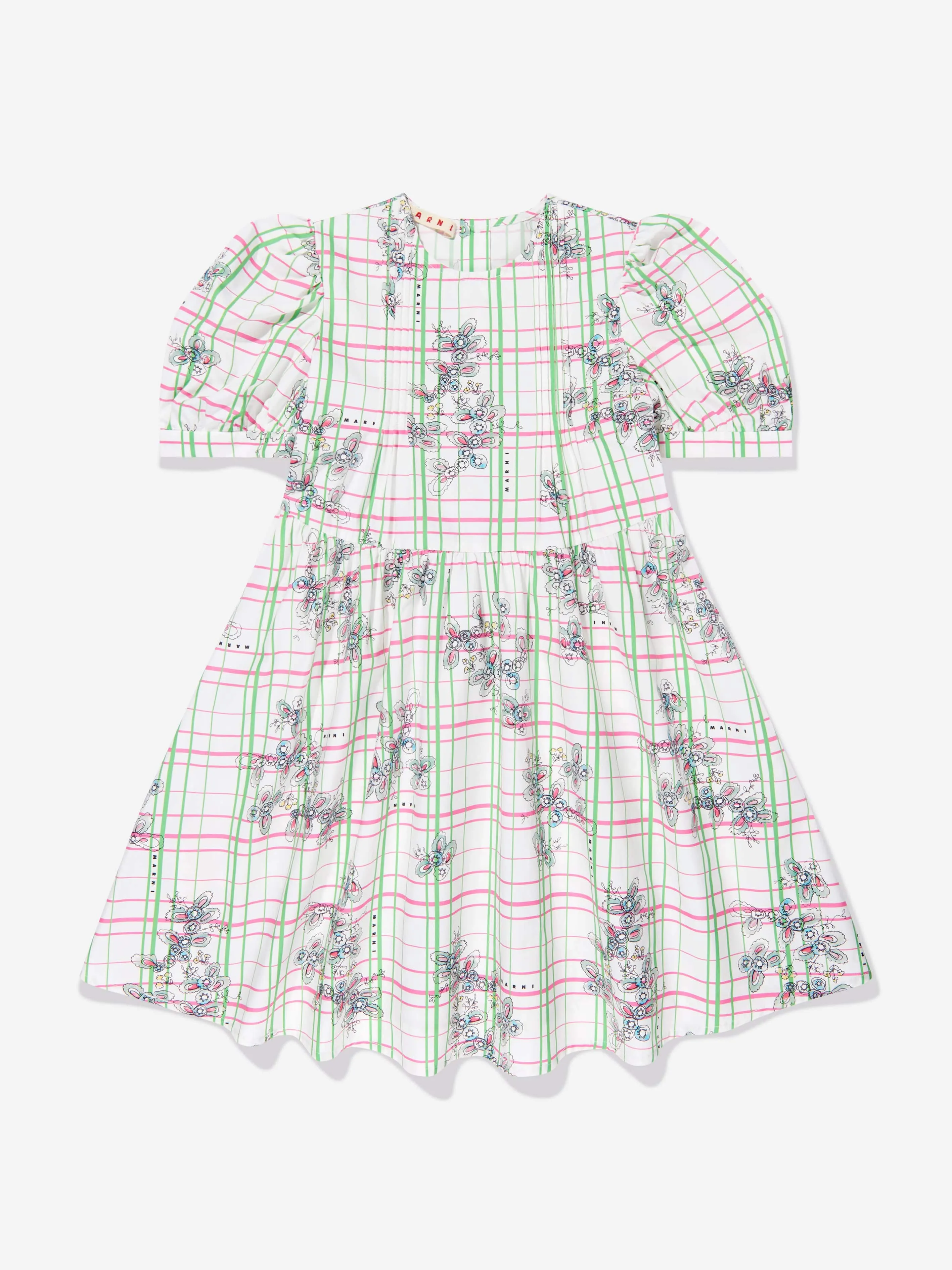 Mädchen Geprüftes Blumenkleid in Mehrfarben