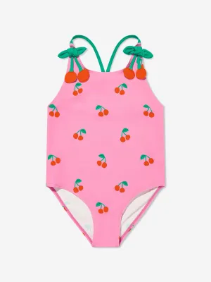 Mädchen Kirschen Badeanzug in Rosa