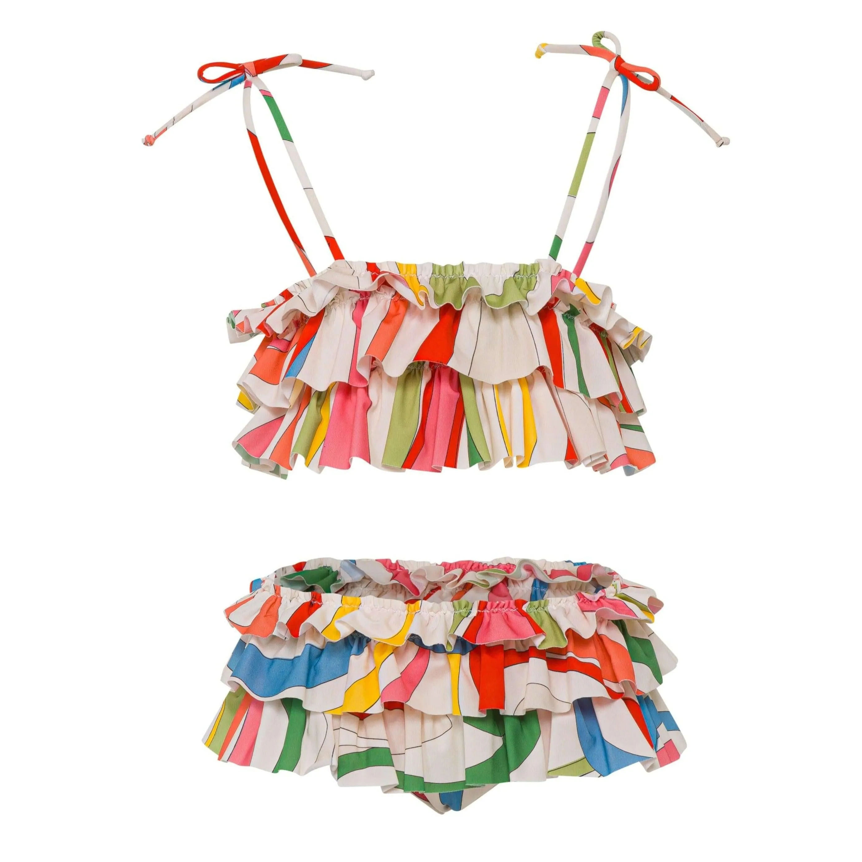 Mädchen Buntes Rüschen-Bikini