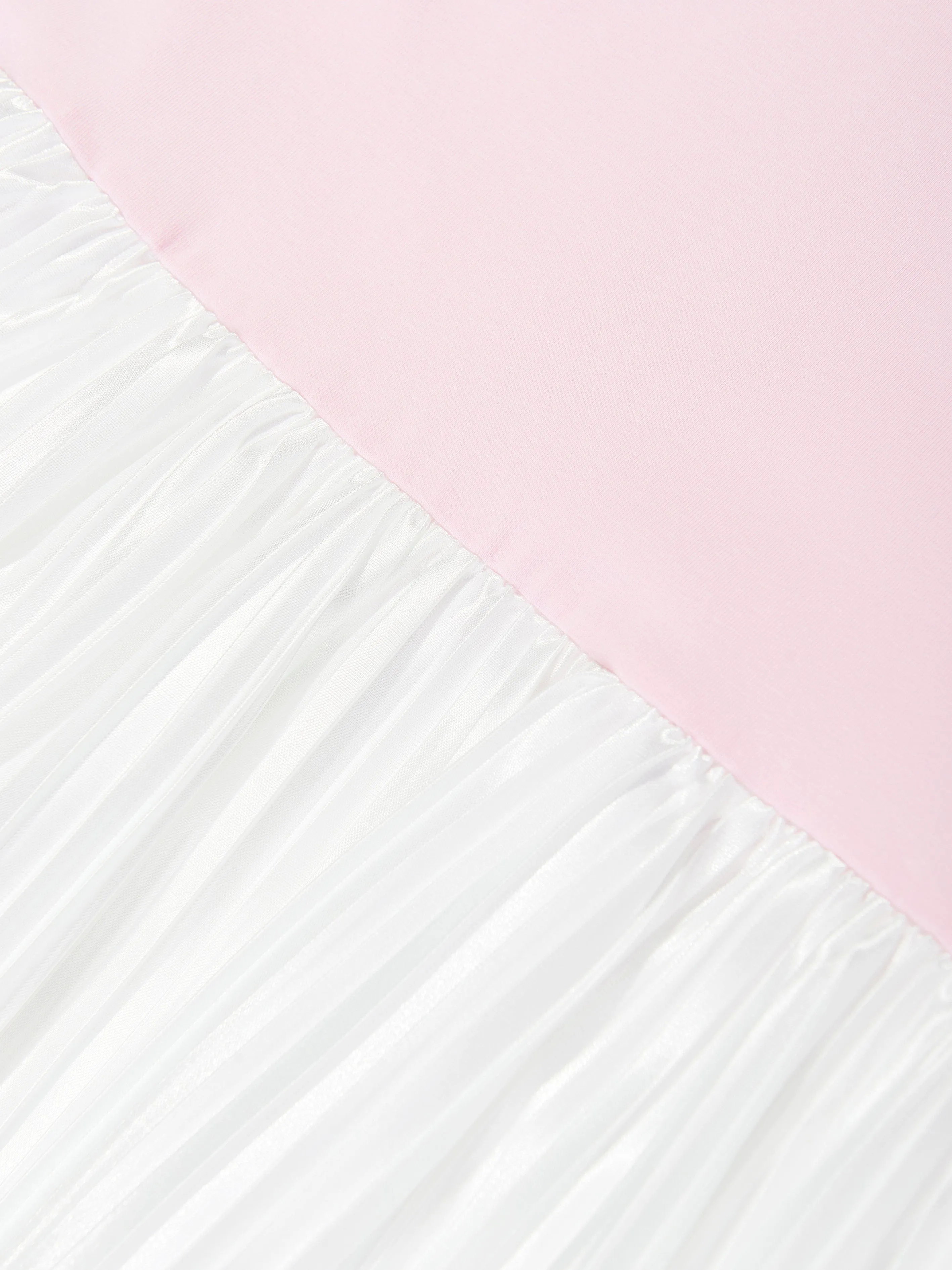 Mädchen Baumwoll Plissé Logo Kleid in Rosa