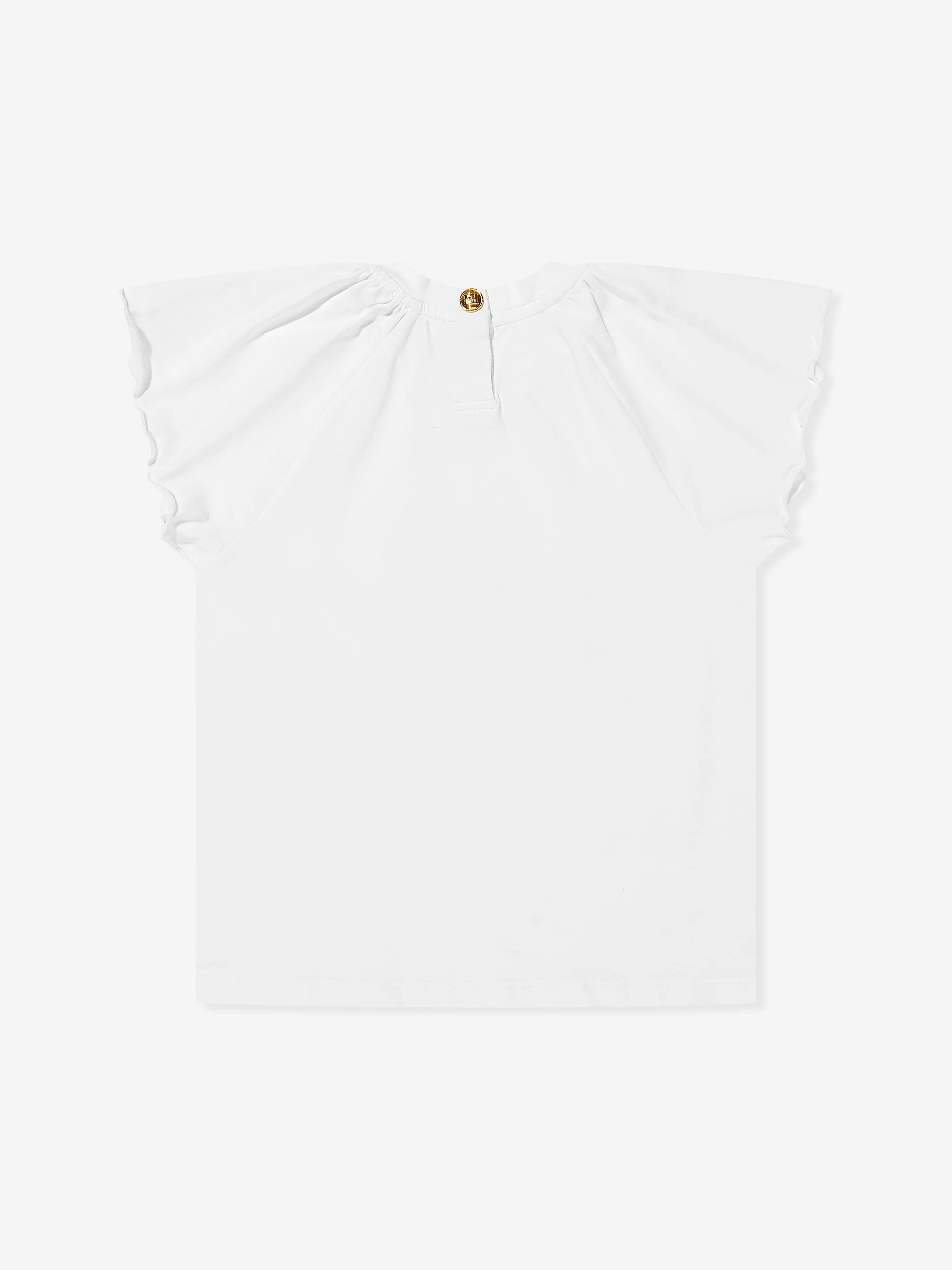 Mädchen besticktes Logo-Kleid in Weiß