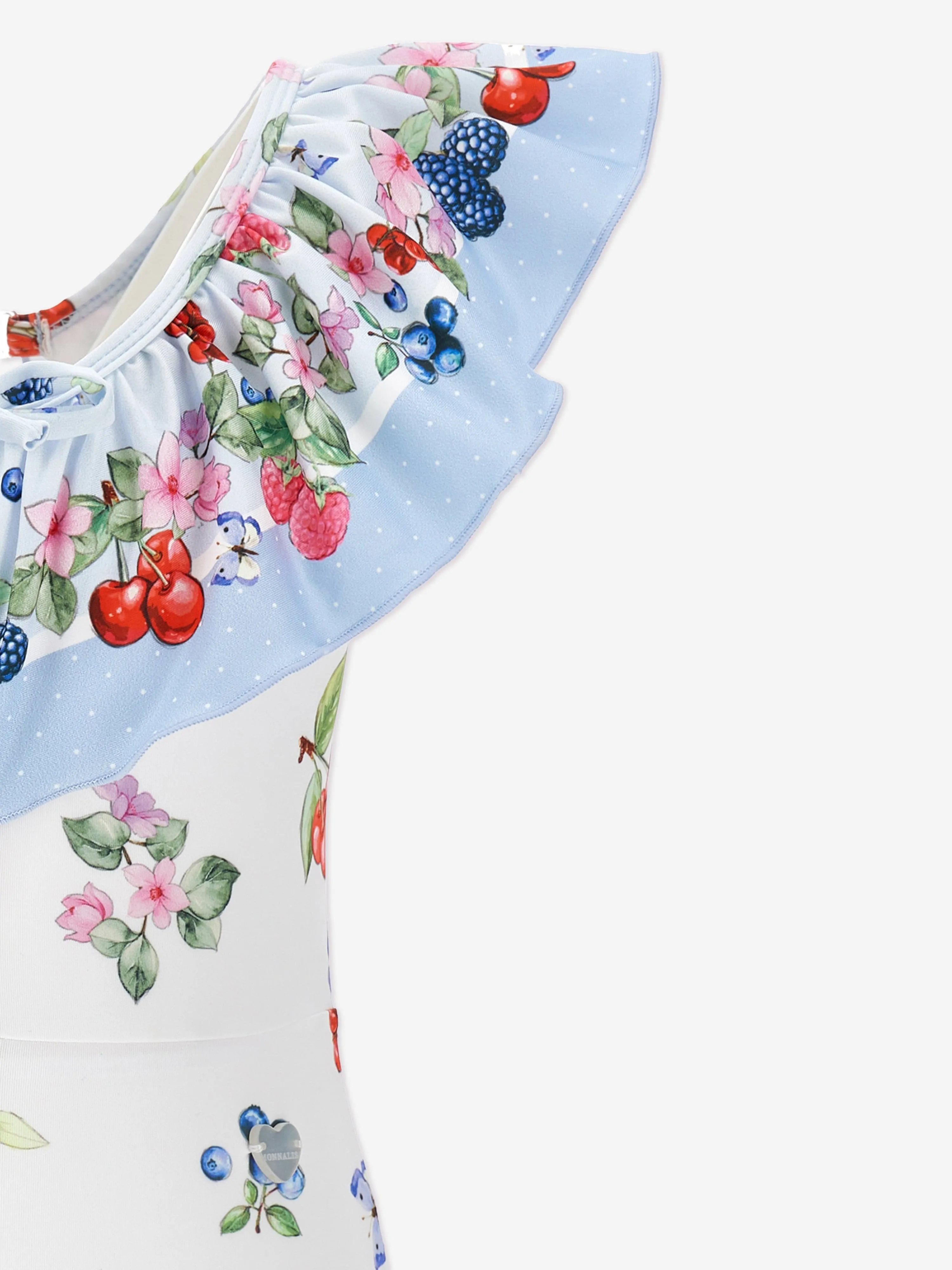 Mädchen Frucht- und Blumen-Badeanzug in Blau